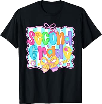 Back To School Hello Second Grade Team 2nd Grade Boy Girl T-Shirt