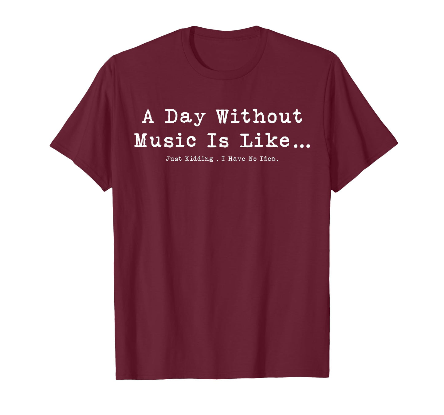 A Day Without Music Is Like Just Kidding I Have No Idea T-Shirt