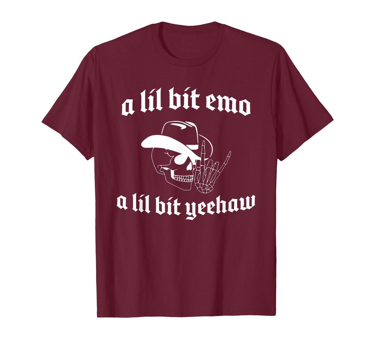 A Lil Bit Emo A Lil Bit Yeehaw Skeleton Howdy Western T-Shirt