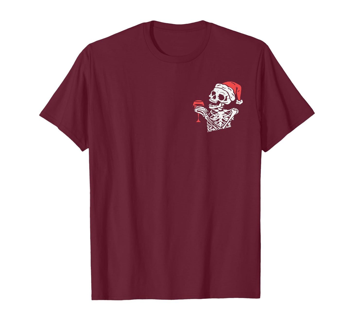 (2 Sided) Skeleton Full of Holiday Spirit Christmas T-Shirt