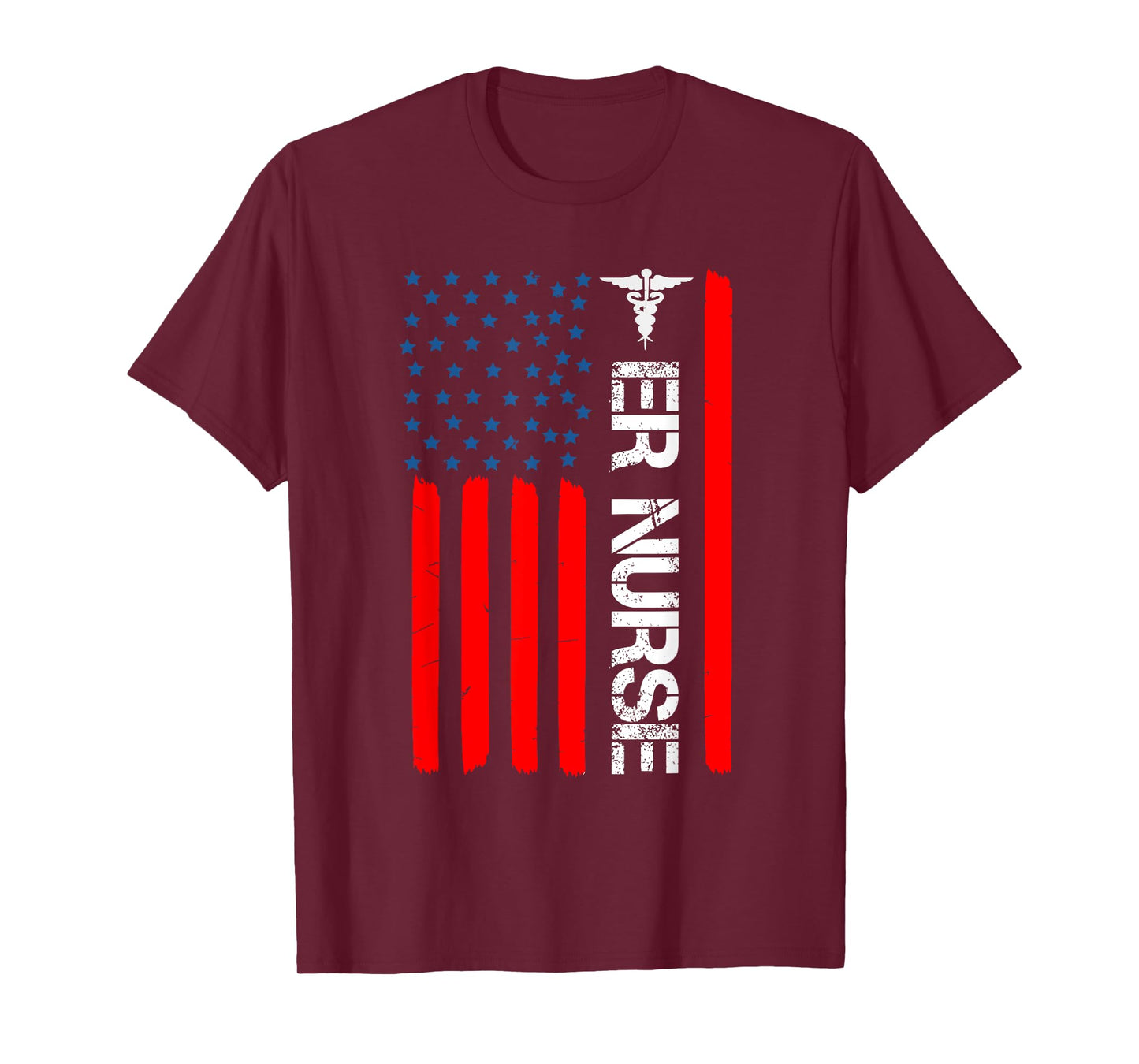 4th of July RN Patriotic ER Nurse Shirt Retro American Flag T-Shirt for Women Kids Men