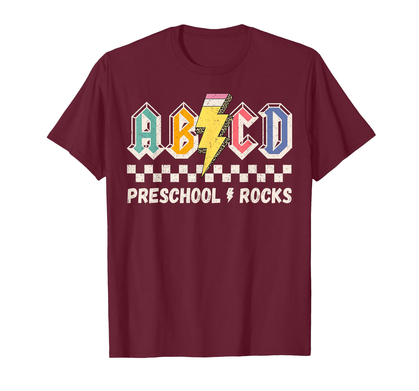 ABCD Preschool Rocks Pencil Lightning Teachers Rock Boys T-Shirt