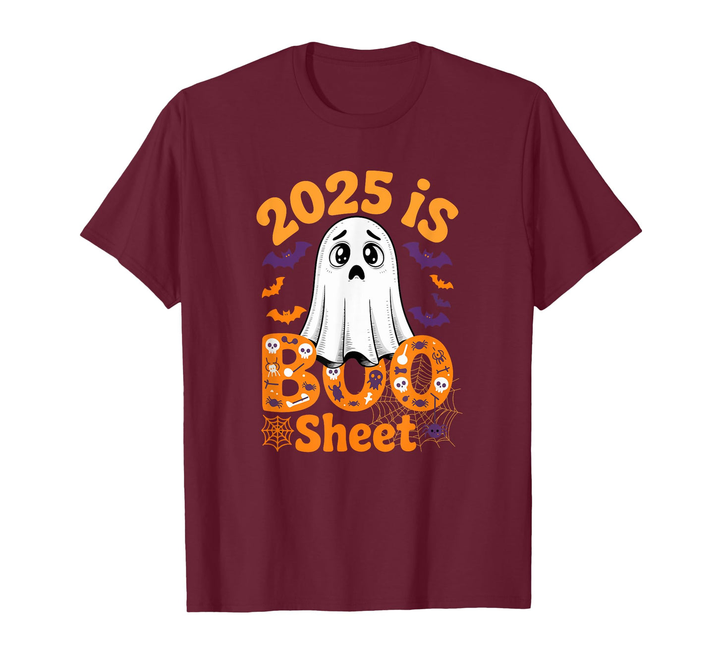 2025 is Boo Sheet Boo Ghost Halloween Costume Boring T-Shirt