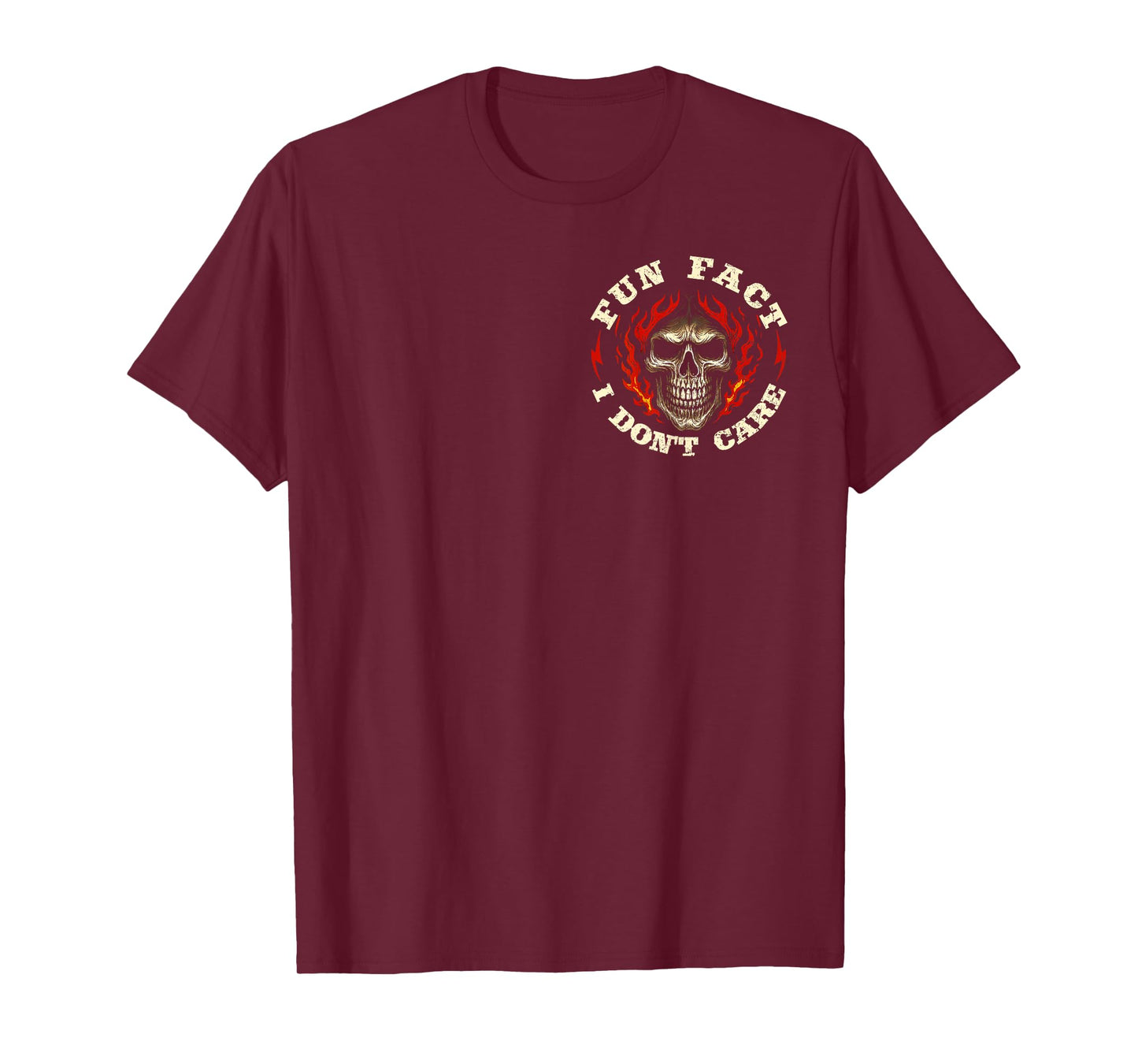 (2 Sided) Fun Fact I Don't Care Funny Skeleton Saying Quote T-Shirt
