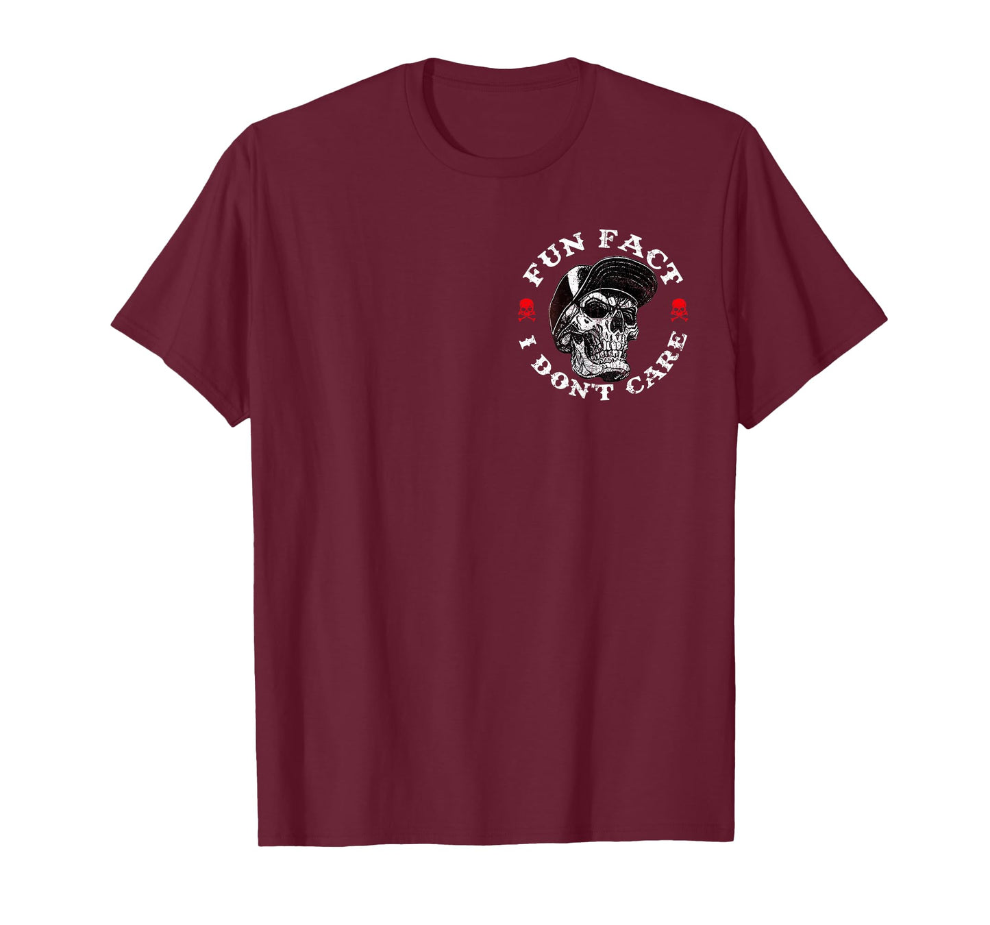 (2 Sided) Fun Fact I Don't Care Funny Skeleton Saying Quote T-Shirt