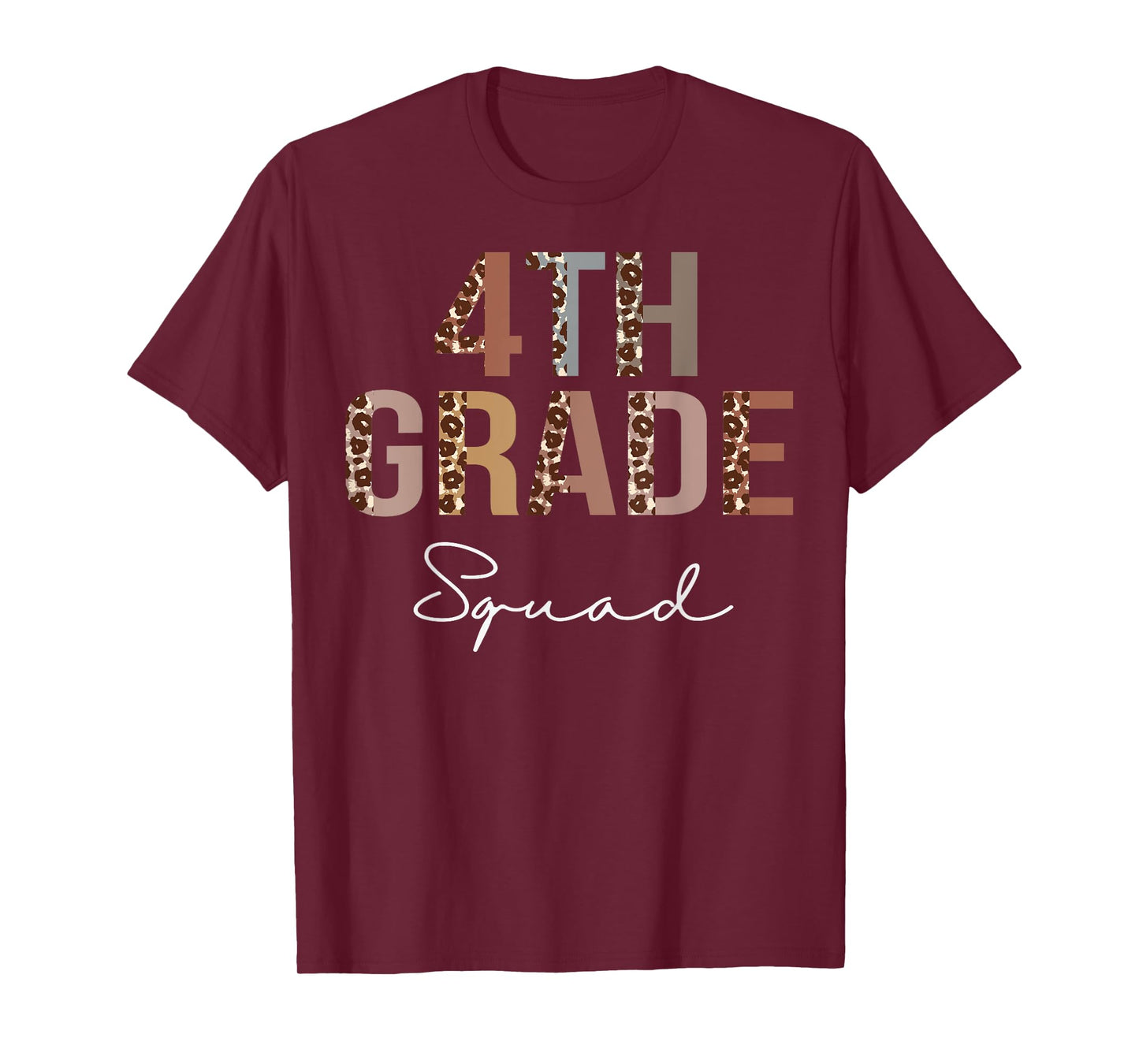 4th Grade Squad Leopard Back to School Women Teachers T-Shirt