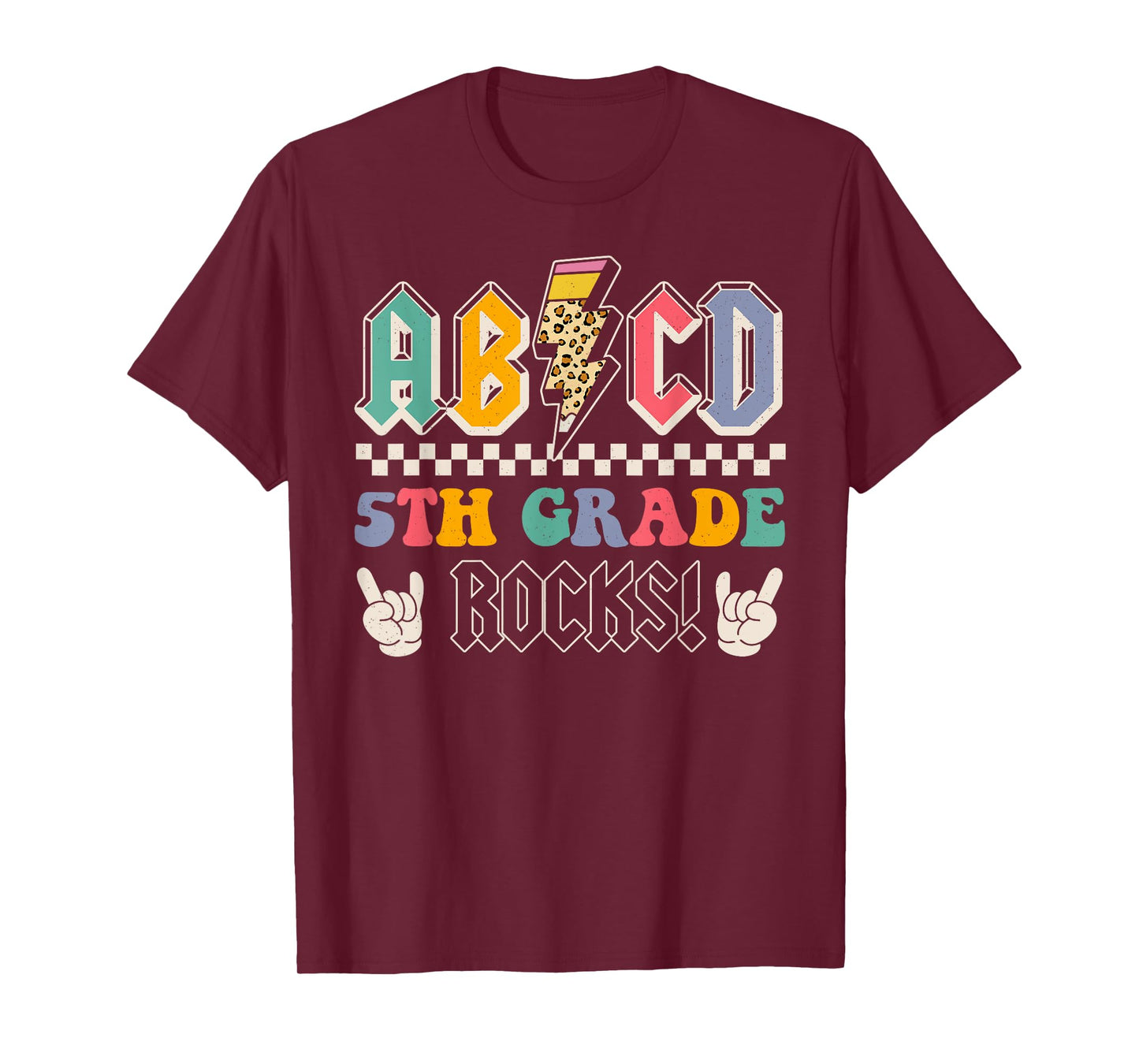 ABCD 5th Grade Rocks Back To School Fifth Grade Teacher Kids T-Shirt