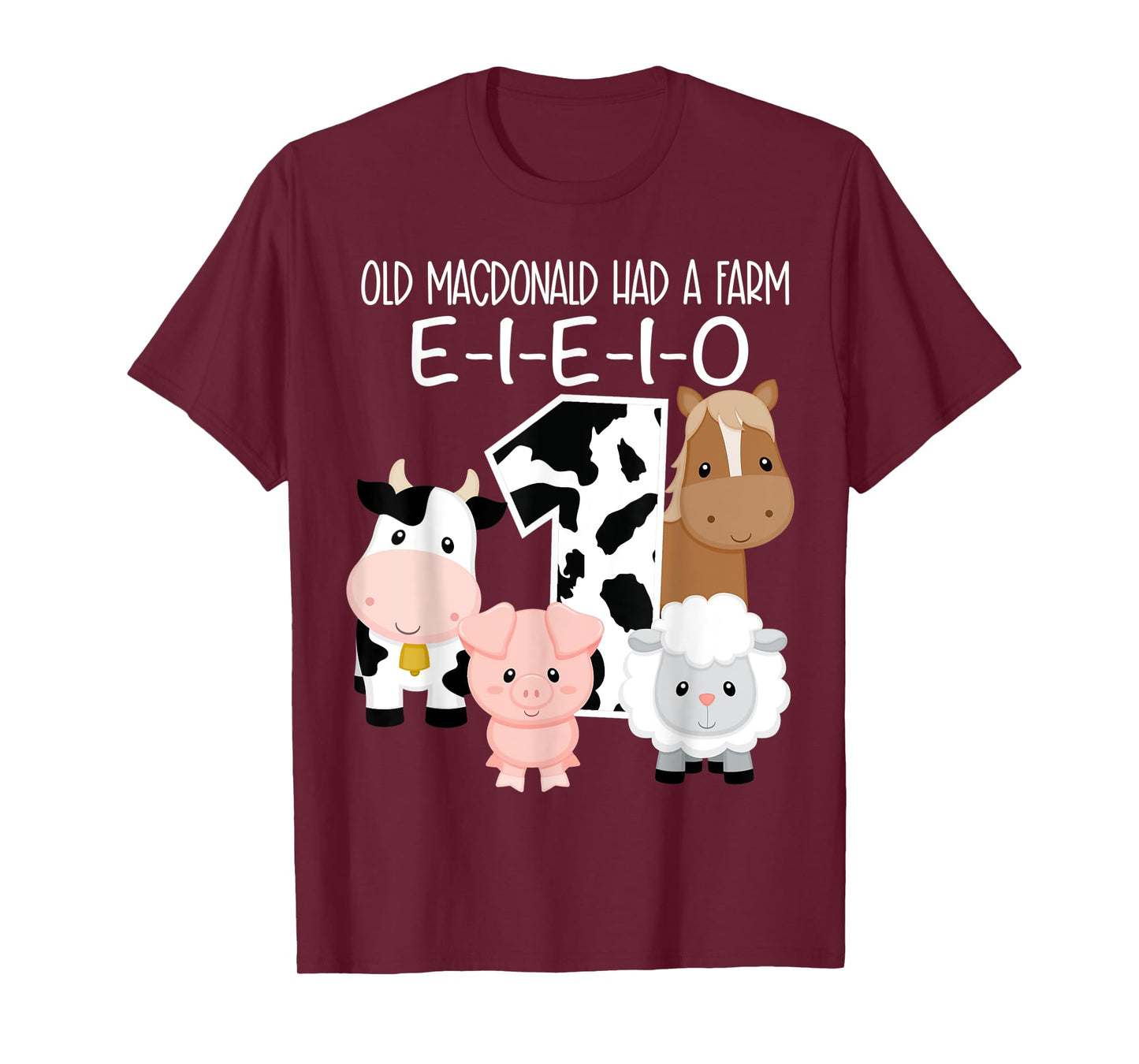 1st Birthday Old MacDonald Farm Theme Birthday Farm Animals T-Shirt