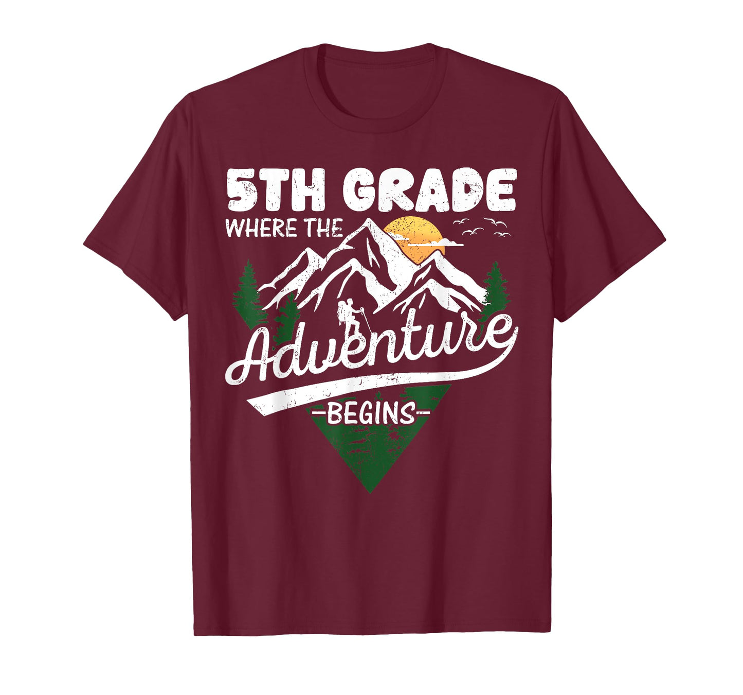 5th Grade Adventure Begins First Day Of School Teacher Kids T-Shirt