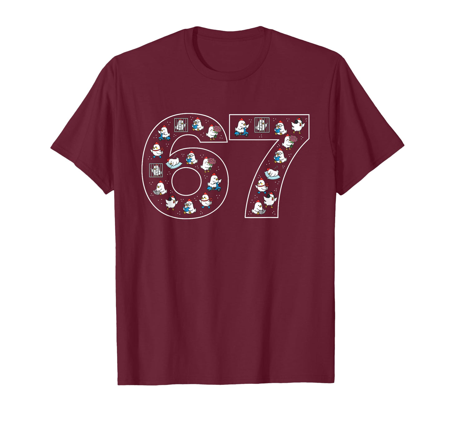67 Six Seven Chicken Farm Rooster f caw f T-Shirt