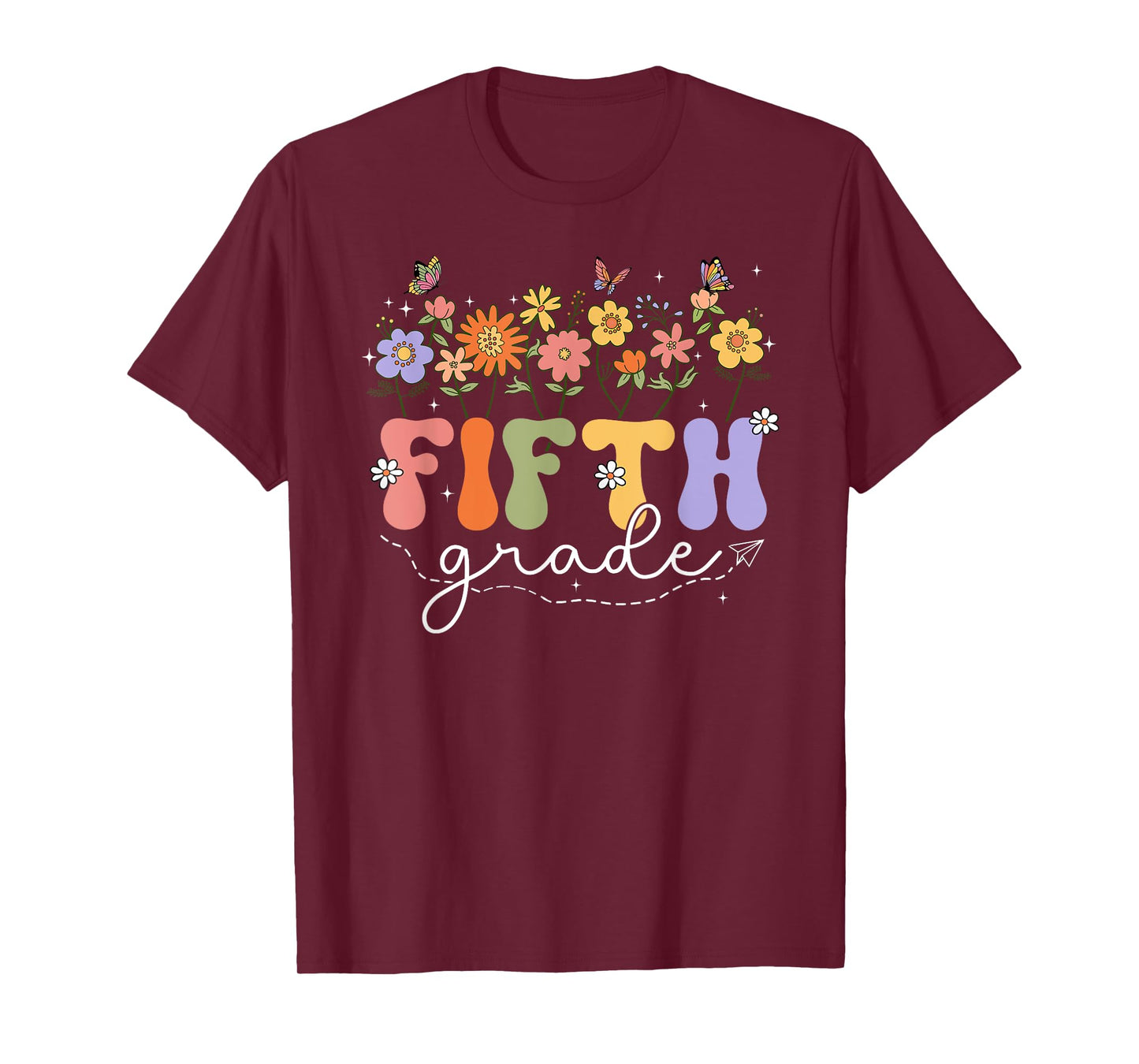 5th Fifth Grade Teacher Wildflower Back To School Floral T-Shirt