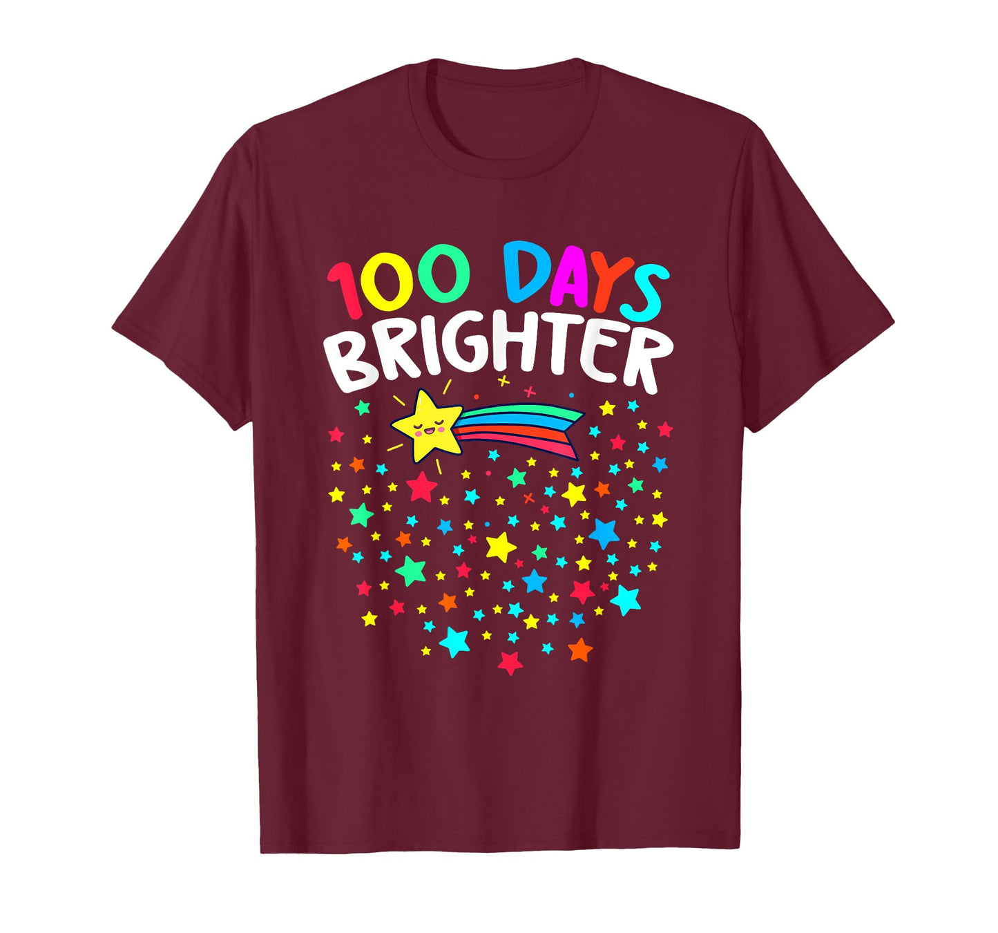 100 Days Brighter Happy 100 Days Of School Teachers Kids T-Shirt