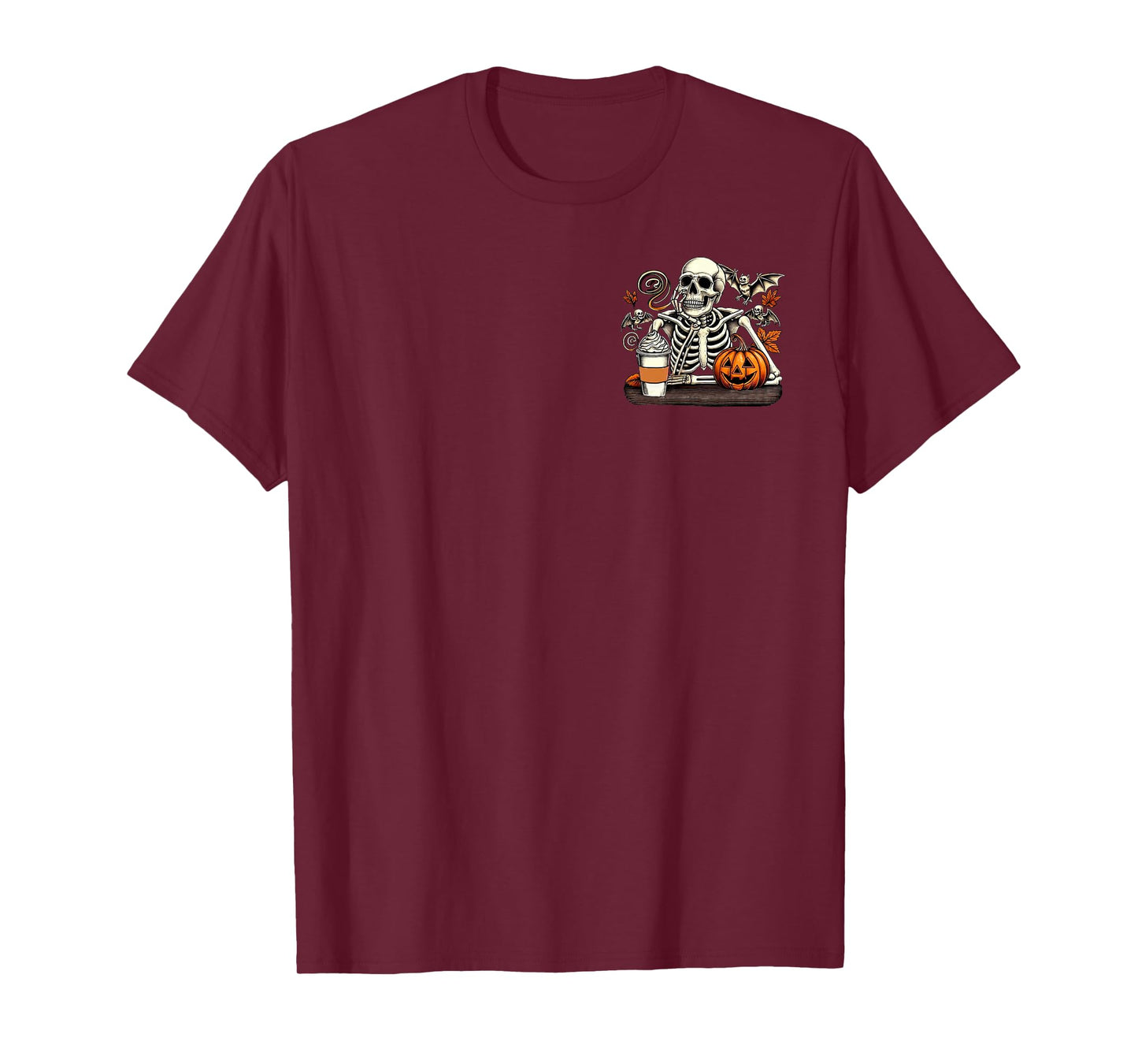 (2 Sided) Skeleton Just Waiting for Halloween T-Shirt