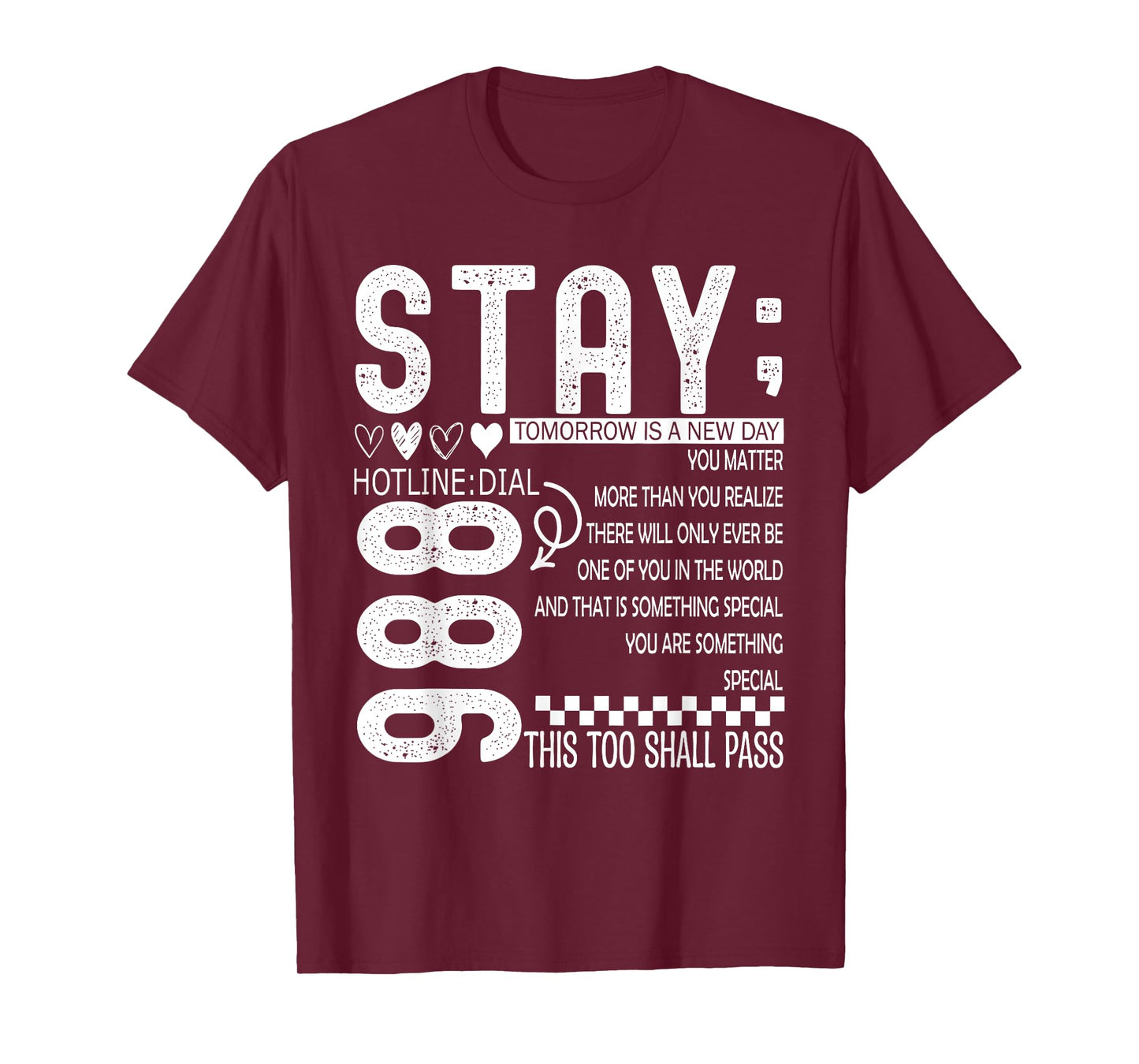 998 Semicolon Stay Mental Health Awareness Support Squad T-Shirt