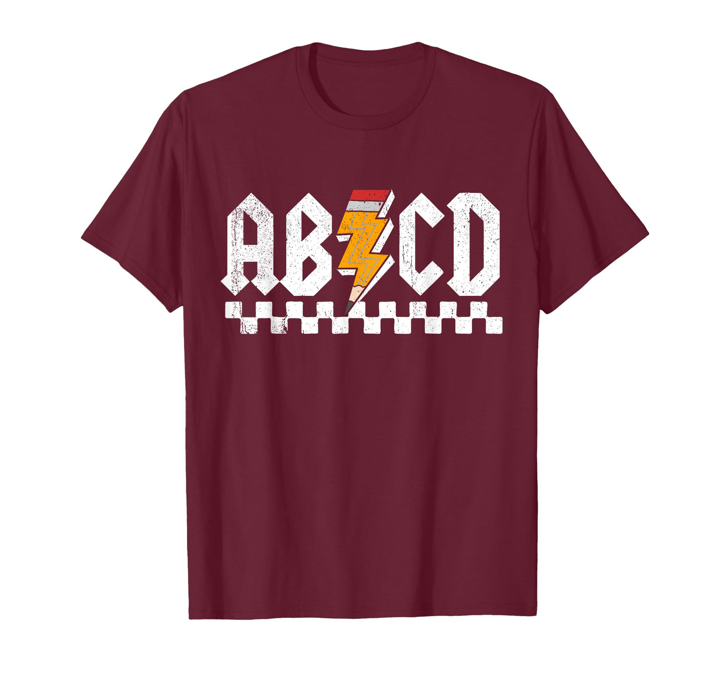 AB CD Lightning Checkered Pencil Leopard Testing Day Teacher T-Shirt for Men Women Kids
