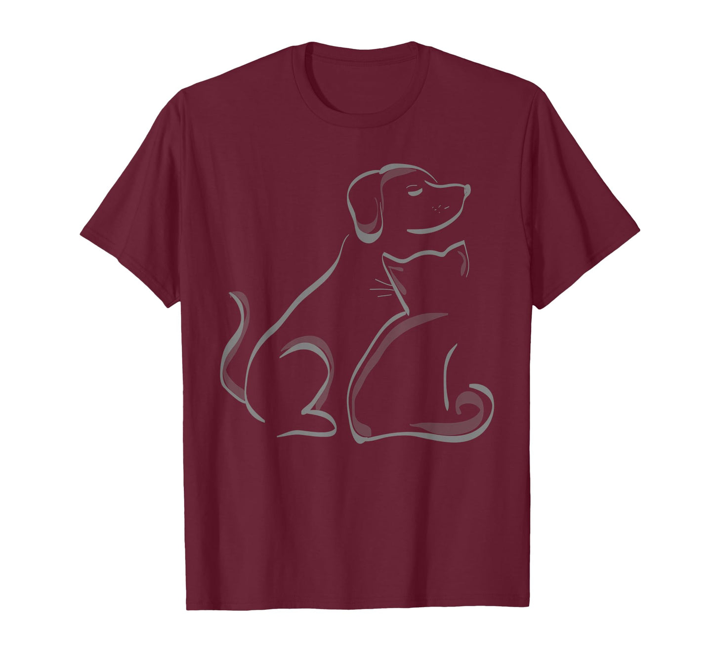 A cat and a dog silhoutte friendship t-shirt T-Shirt