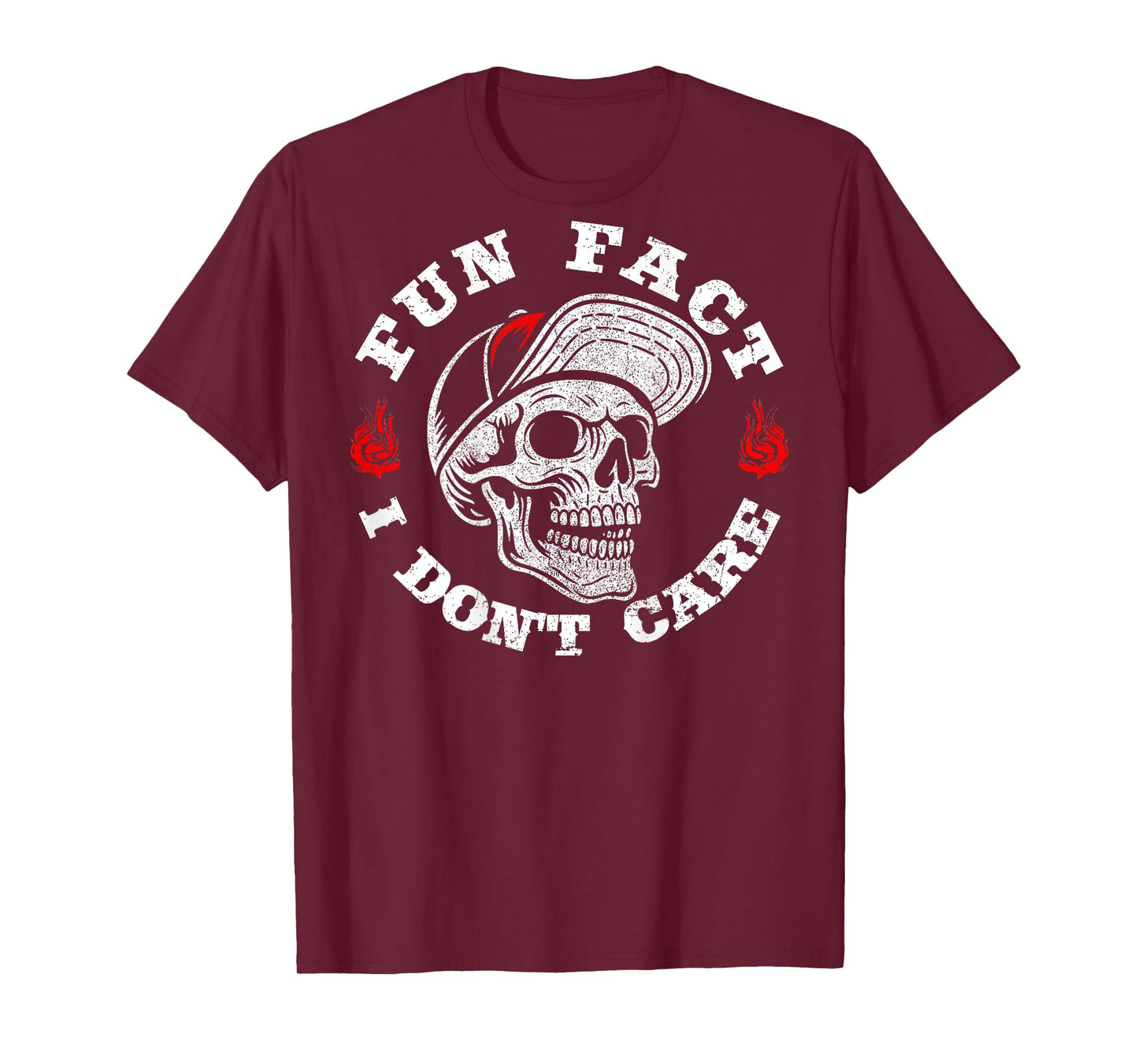 (ON Back) Fun Fact I Don't Care Funny Skeleton Saying Quote T-Shirt