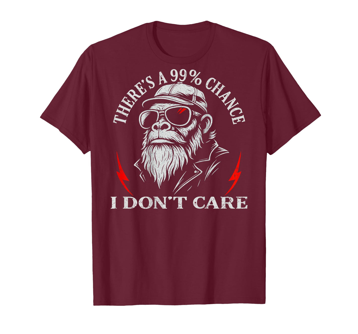 (ON Back) There's A 99% Chance I Don't Care Funny Monkey Men T-Shirt