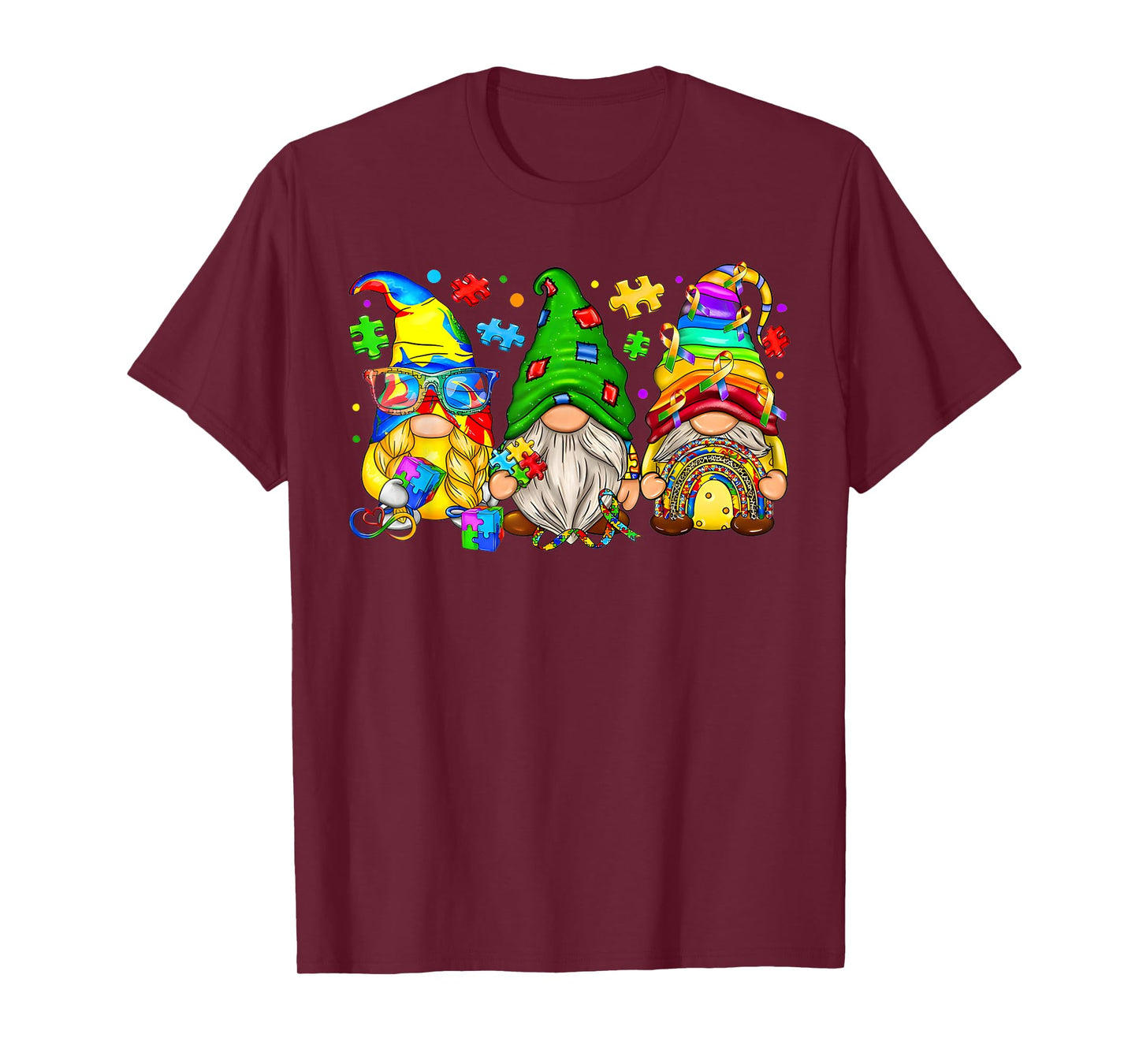 Accept Understand Love Gnome Autism Awareness T-Shirt