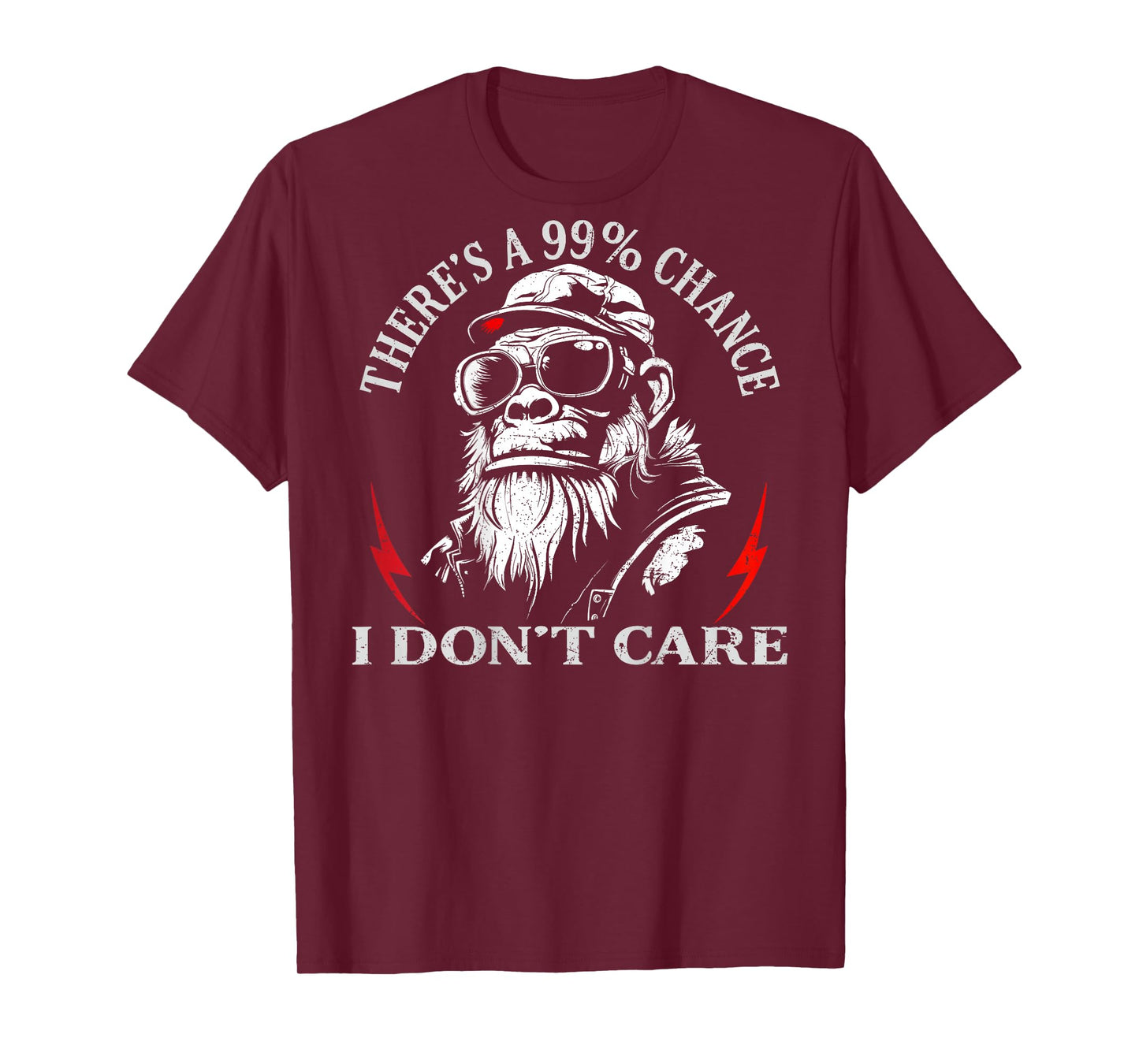 (ON Back) There's A 99% Chance I Don't Care Funny Monkey Men T-Shirt