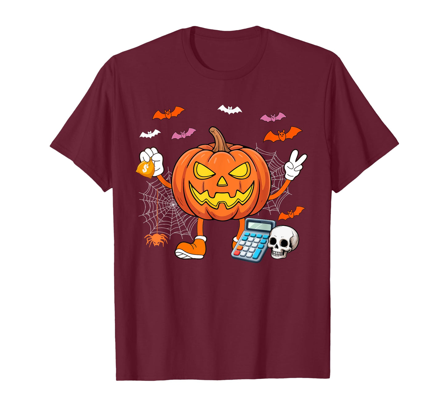 Accountant Job Horror Carved Pumpkin Halloween Costume Team T-Shirt