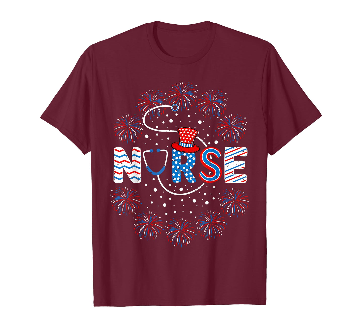 4th of July Nurse American Flag Fourth Of July Nurse T-Shirt