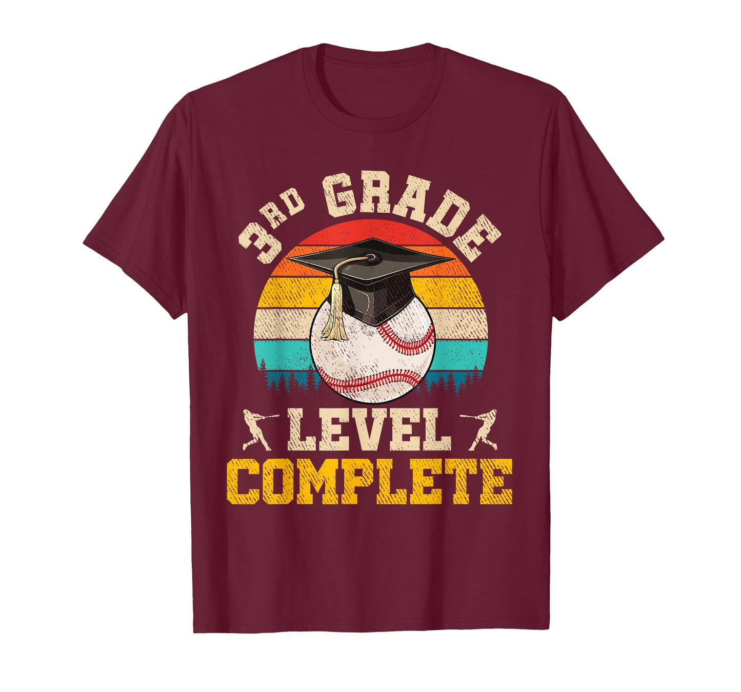 3rd Grade Level Complete Baseball Boy Last Day Of School T-Shirt
