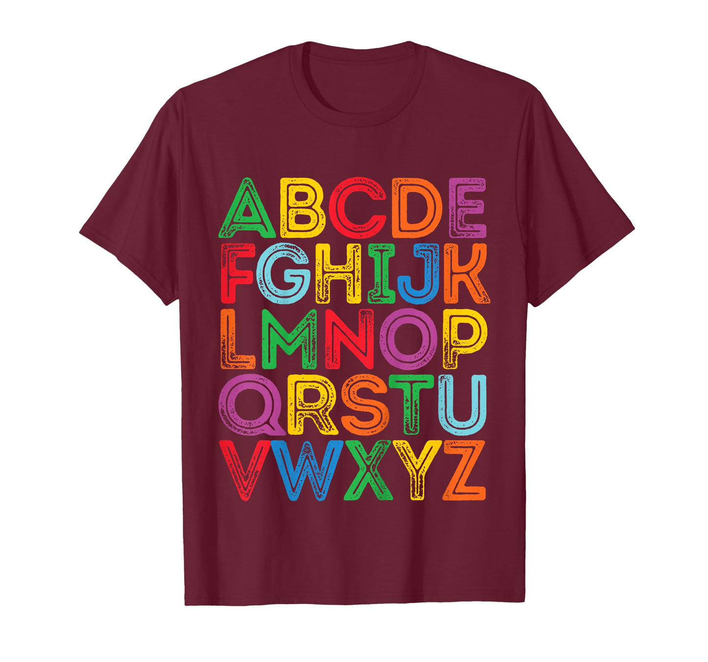 ABCs Shirt Alphabet Colorful Letters Reading Kids Boys Girls T-Shirt