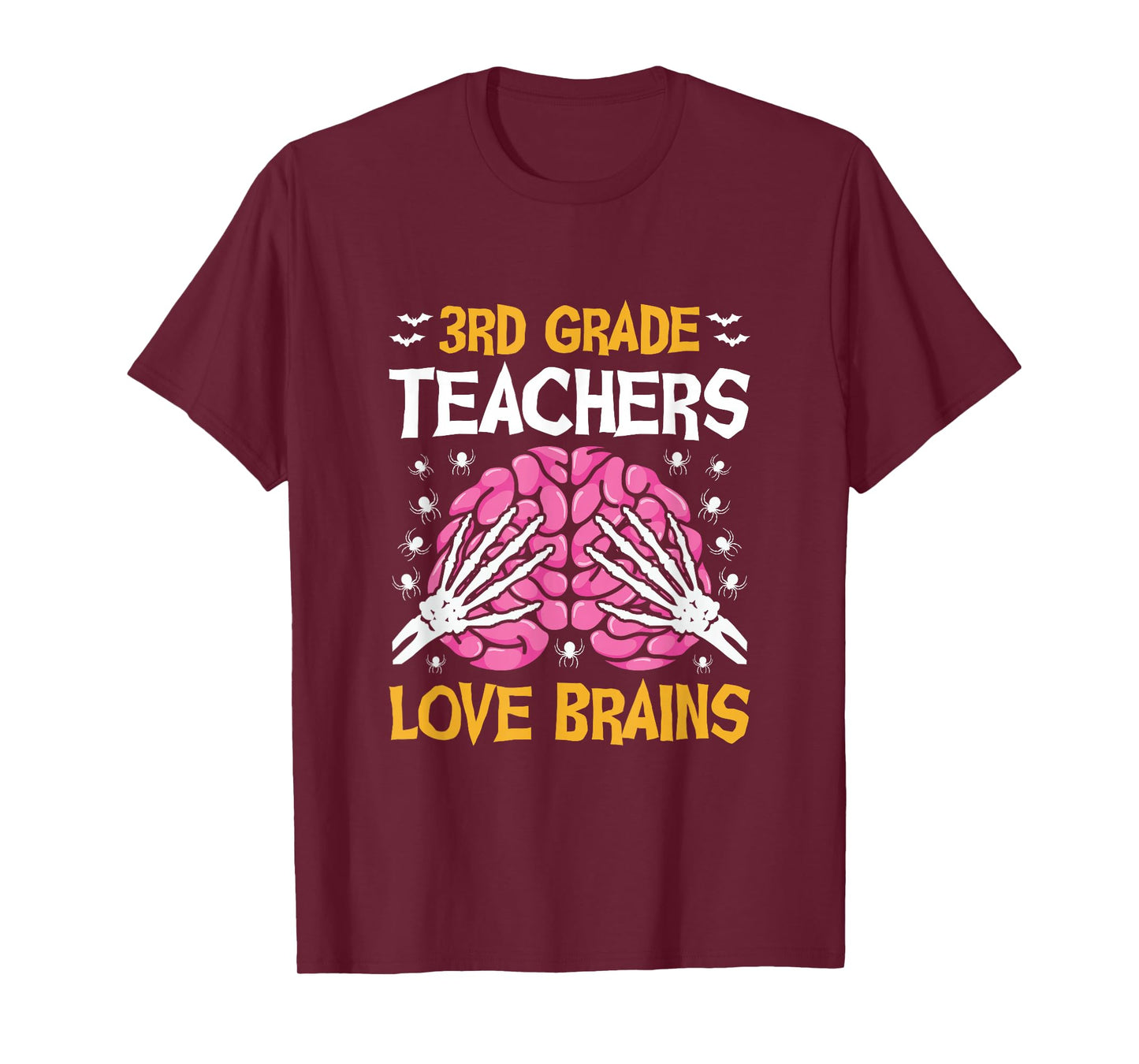 3rd Grade Teachers Love Brains Funny Halloween School T-Shirt