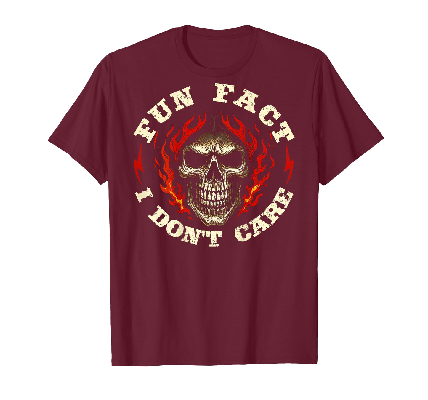 (ON Back) Fun Fact I Don't Care Funny Skeleton Saying Quote T-Shirt
