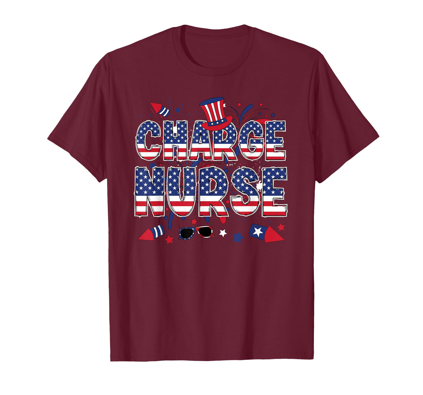 4th Of July Charge Nurse American Flag Charge Nursing T-Shirt