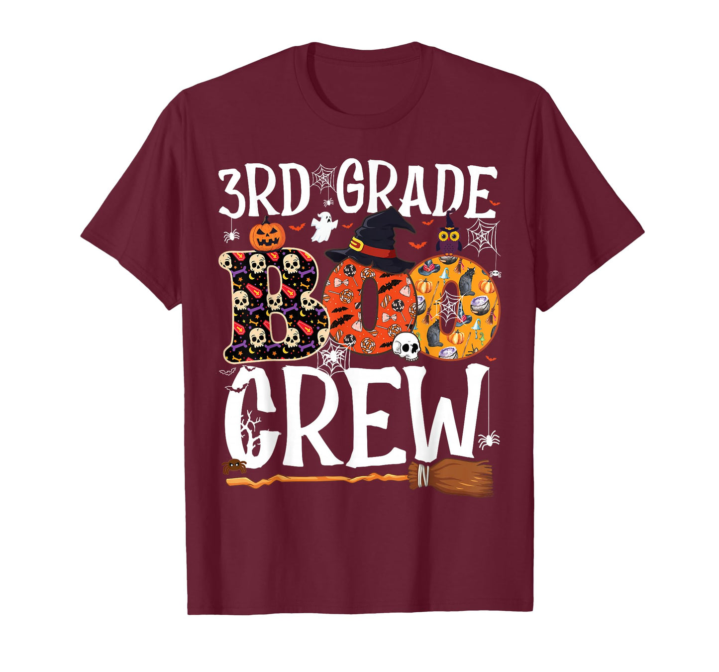 3rd Grade Boo Crew Cute Ghost Halloween Teacher Kids T-Shirt