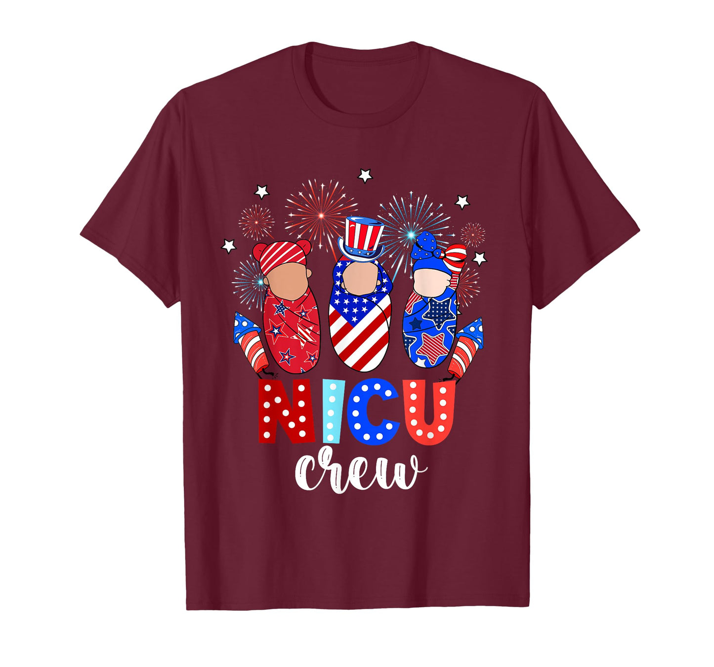 4th Of July NICU Crew NICU Nurse Fireworks T-Shirt