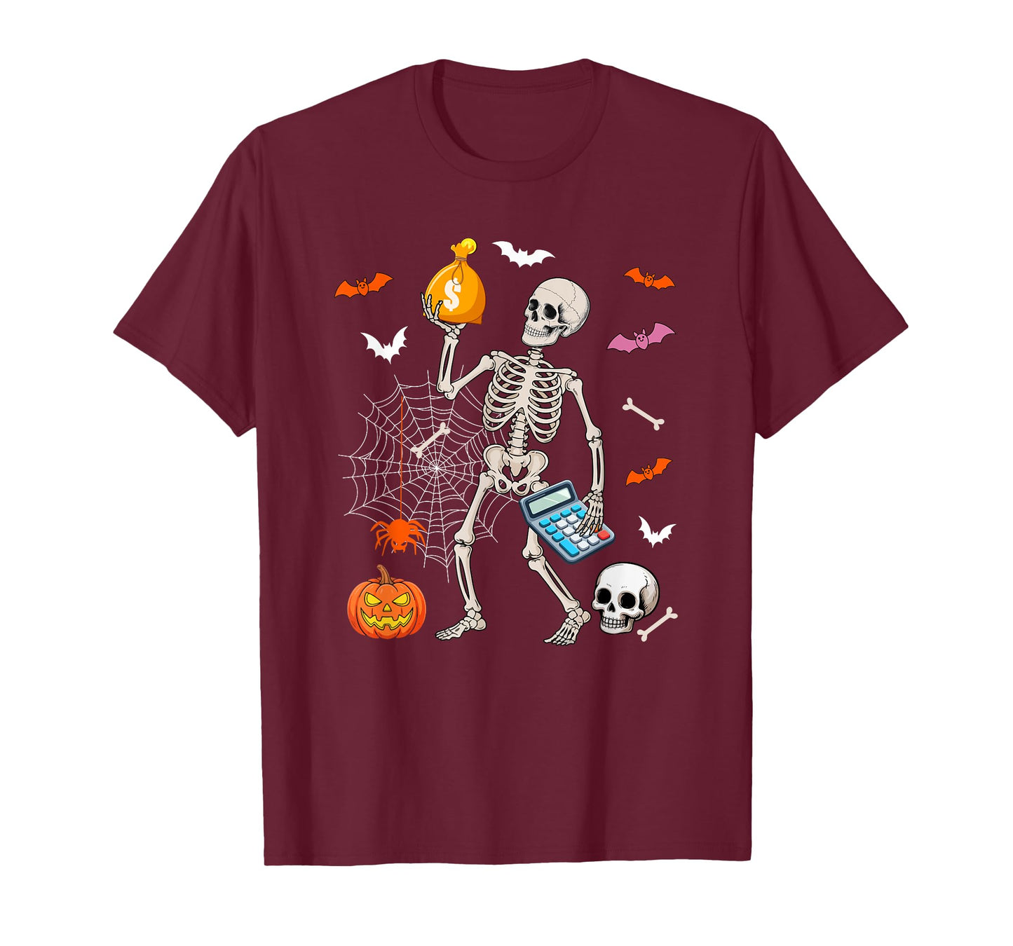 Accountant Job Horror Skeleton Halloween Costume Team T-Shirt