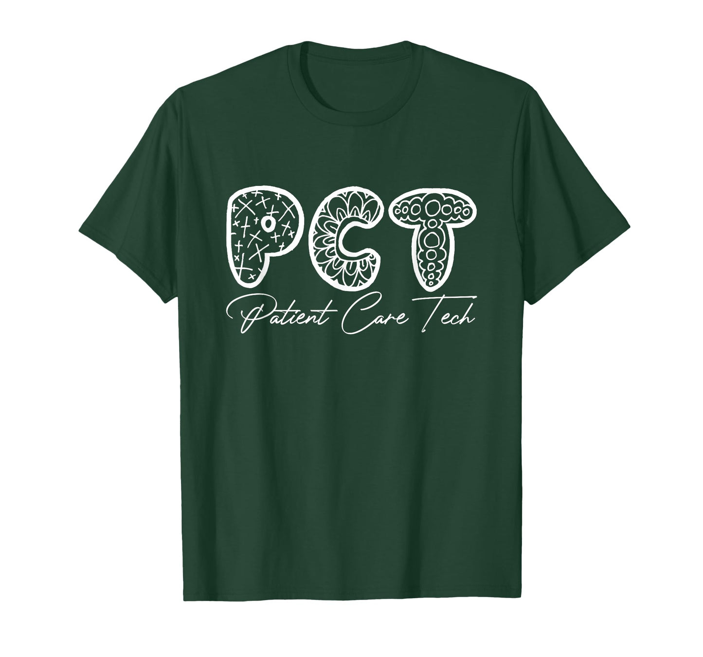 PCT Patient Care Tech Floral Style For Nurse Week T-Shirt