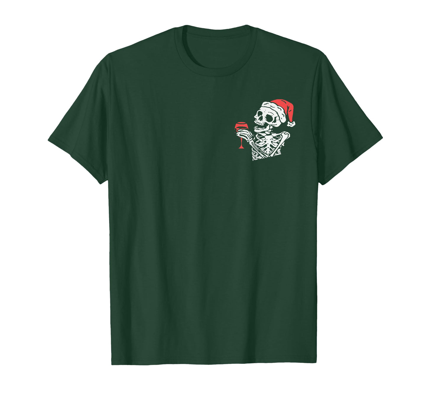 (2 Sided) Skeleton Full of Holiday Spirit Christmas T-Shirt