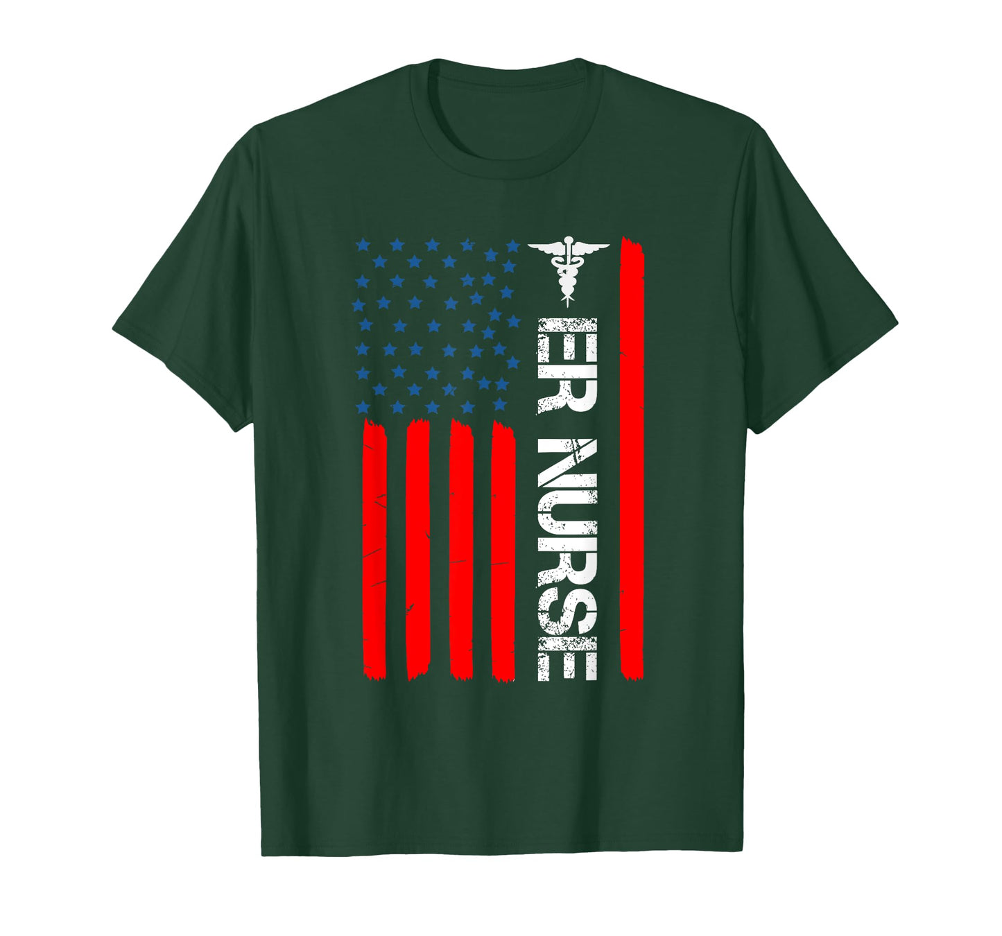 4th of July RN Patriotic ER Nurse Shirt Retro American Flag T-Shirt for Women Kids Men