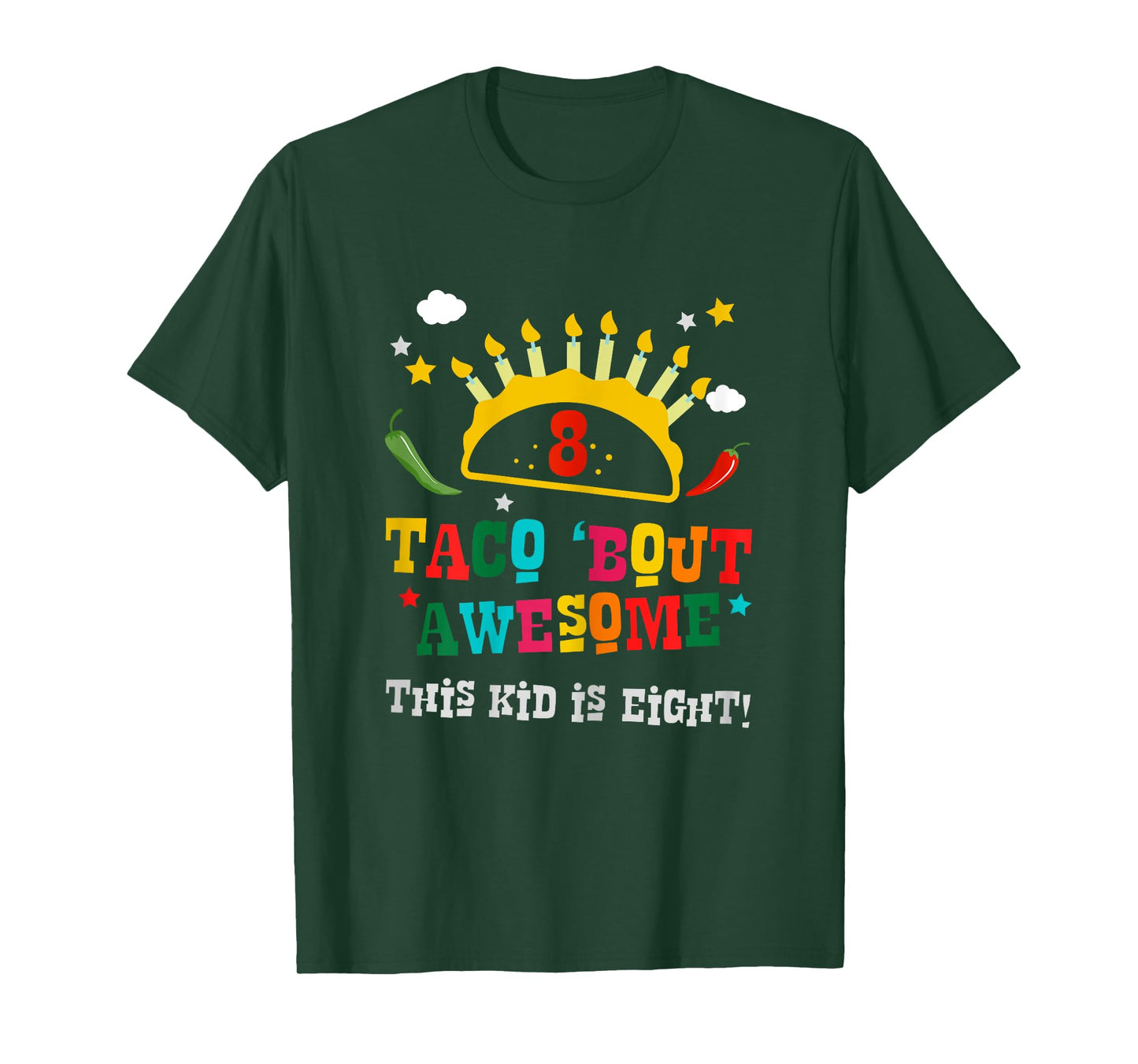 8th Birthday Taco Bout Awesome Gift Boys Age Eight Party Tee T-Shirt