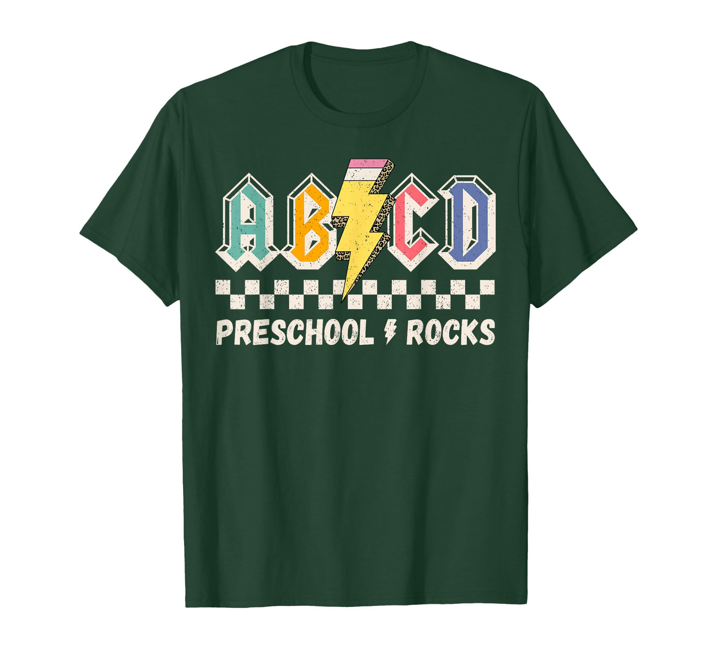ABCD Preschool Rocks Pencil Lightning Teachers Rock Boys T-Shirt