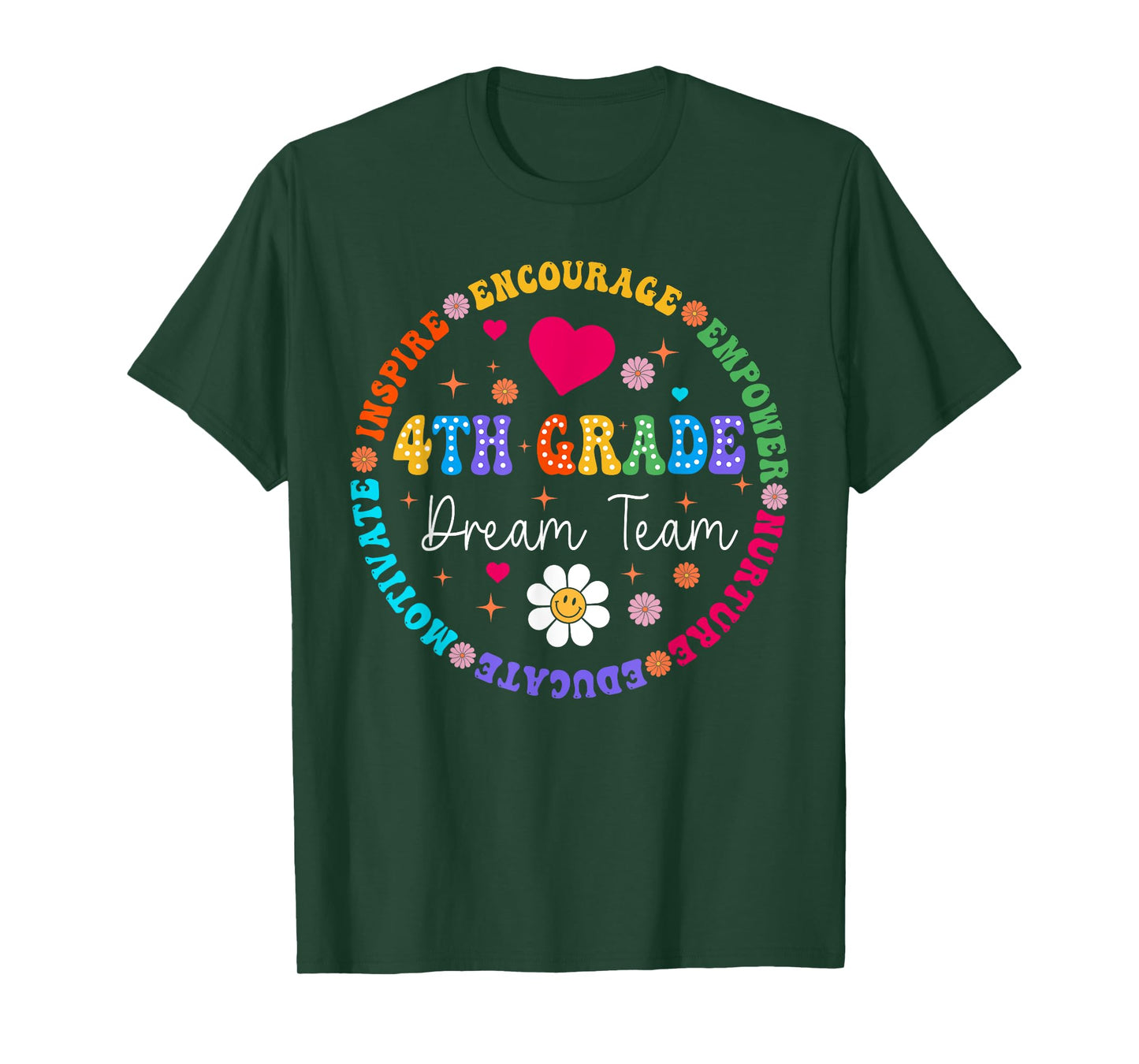 4th Grade Dream Team Fourth Grade Teacher Back To School T-Shirt