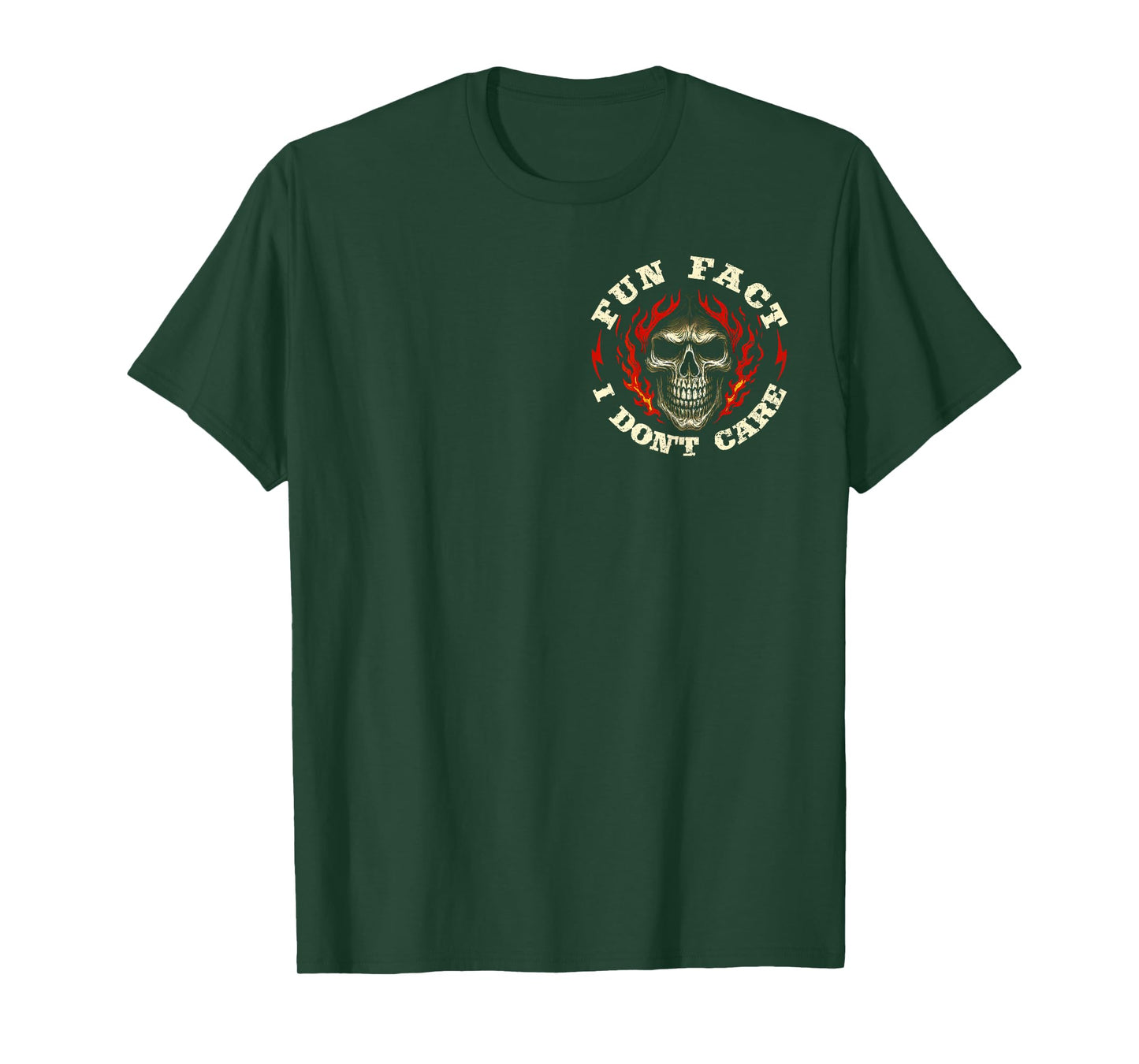 (2 Sided) Fun Fact I Don't Care Funny Skeleton Saying Quote T-Shirt