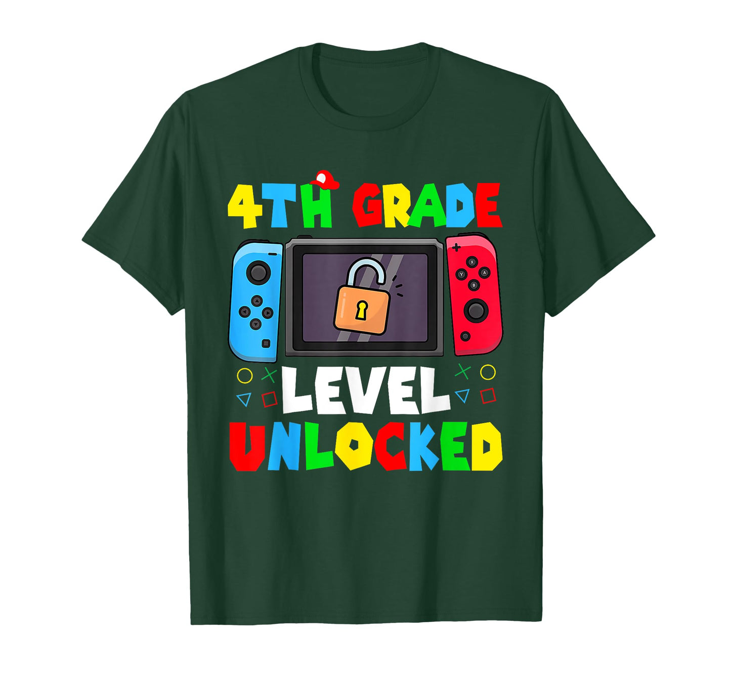 4th Grade Level Unlocked Back to School First Day Gamer Boys T-Shirt