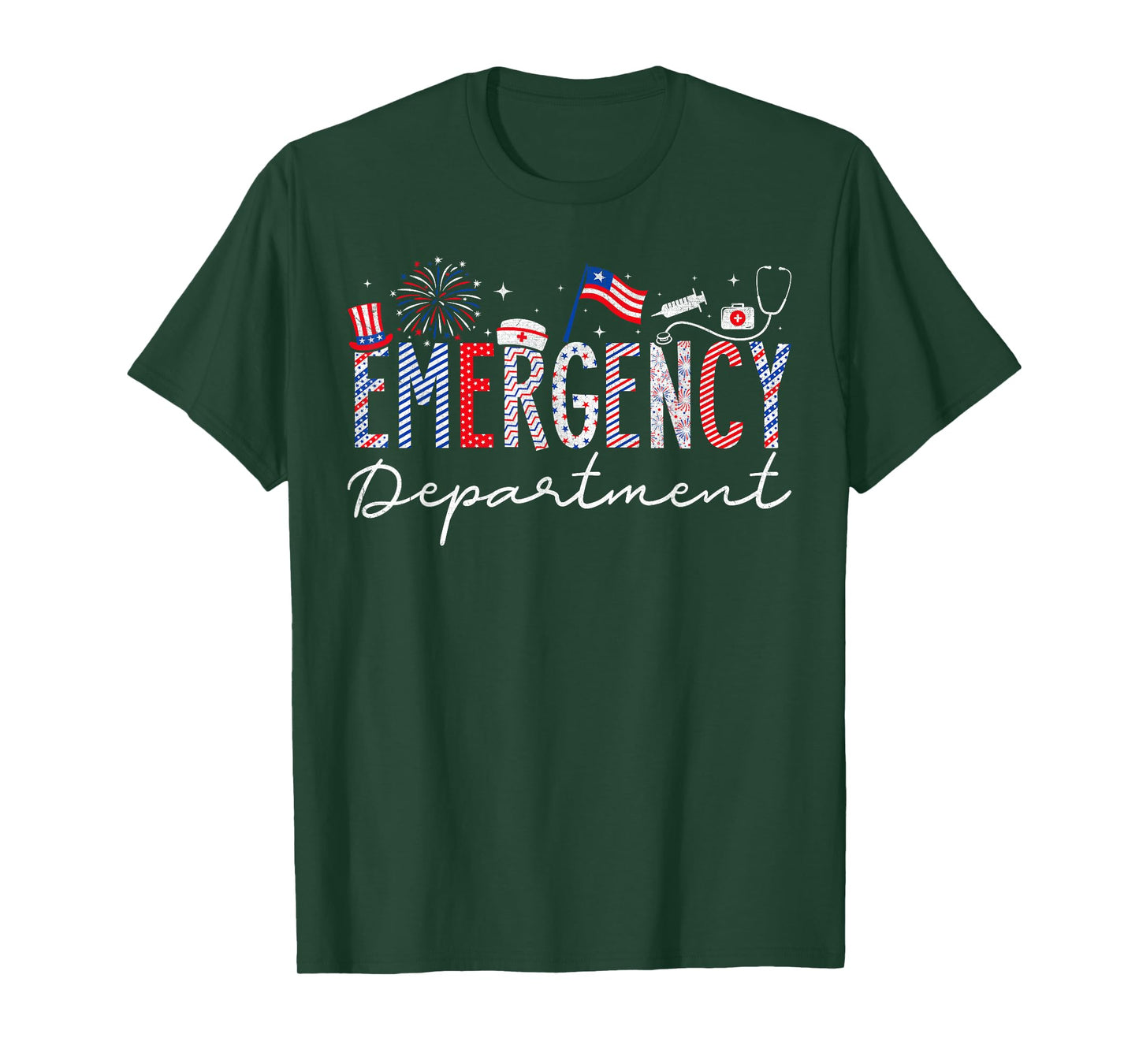 4th Of July EMERGENCY Department Nurse Patriotic Nurses T-Shirt
