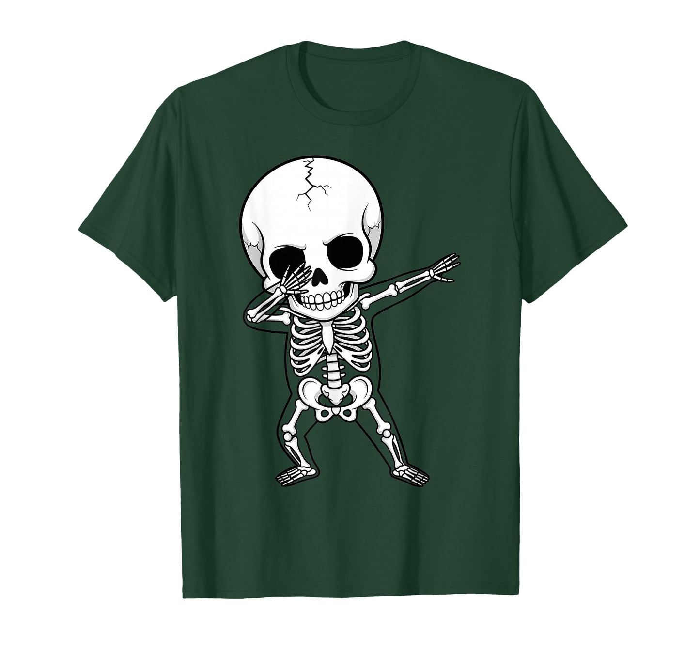 abbing Skeleton Cartoon Big Skull Funny Halloween T-Shirt
