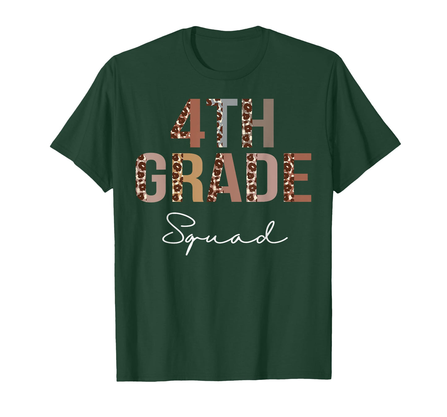 4th Grade Squad Leopard Back to School Women Teachers T-Shirt