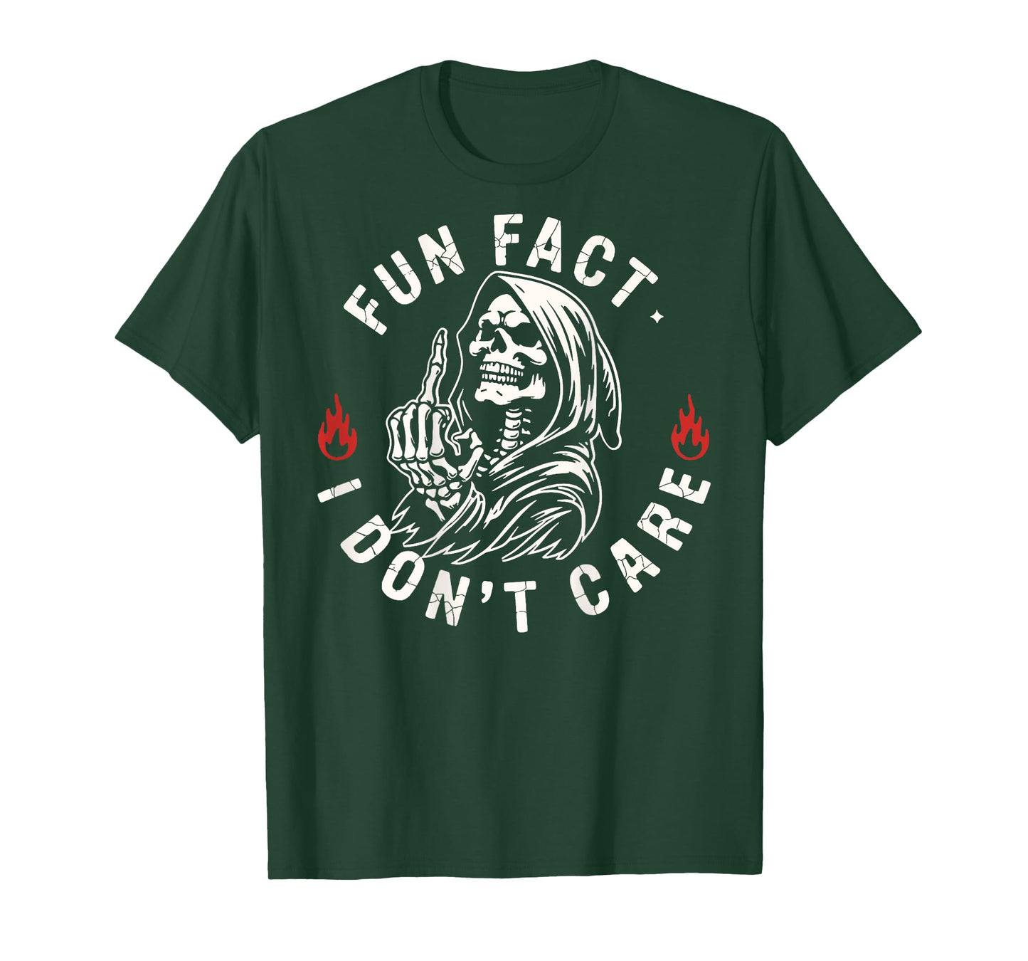 (ON Back) Fun Fact I Don't Care Grim Reaper Skeleton T-Shirt