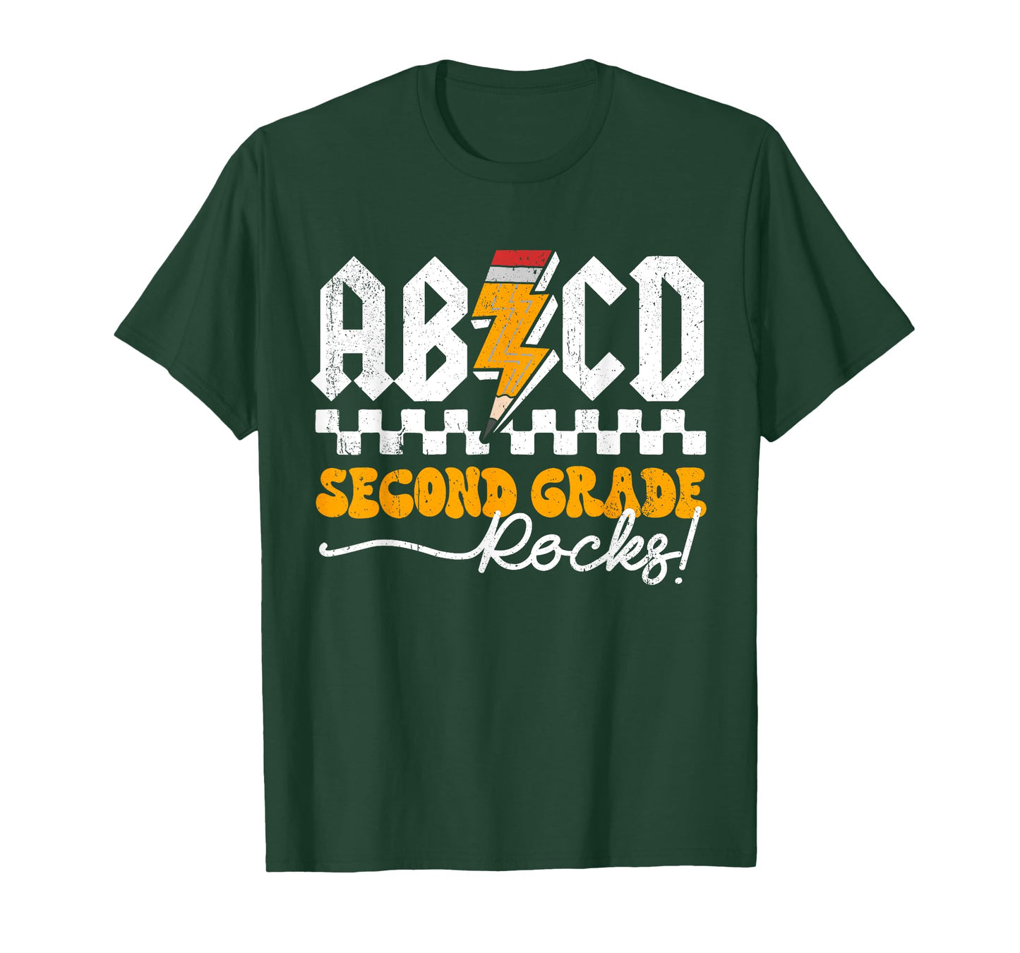 AB CD Second Grade Rocks 2nd Grader Teacher Boys Girls Kids T-Shirt