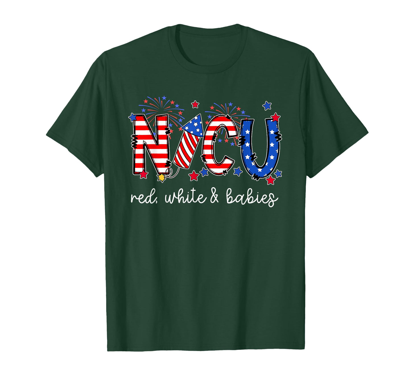 4th Of July NICU Neonatal ICU Nurse 4th Of July American Nur Women Men T-Shirt
