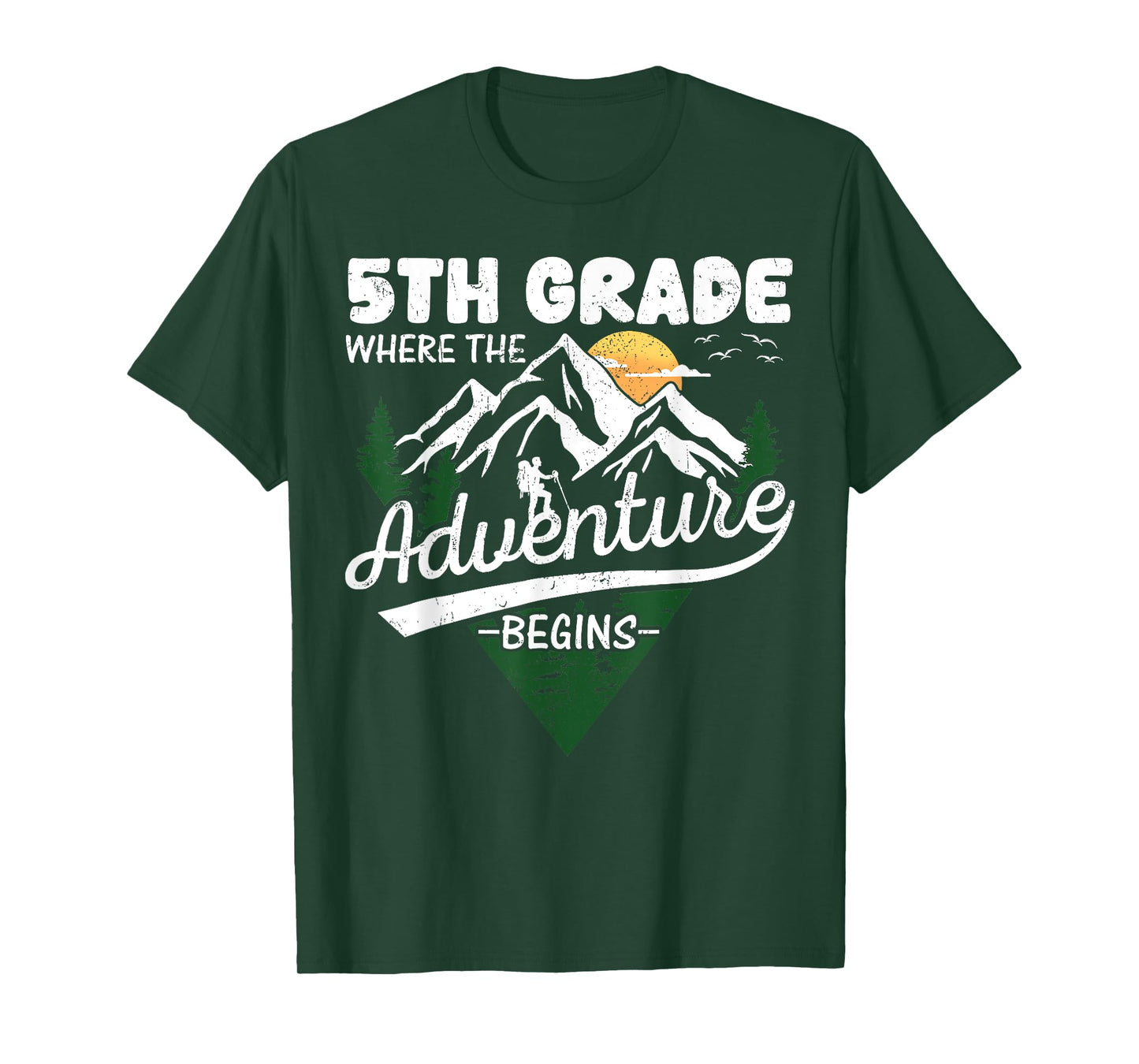 5th Grade Adventure Begins First Day Of School Teacher Kids T-Shirt