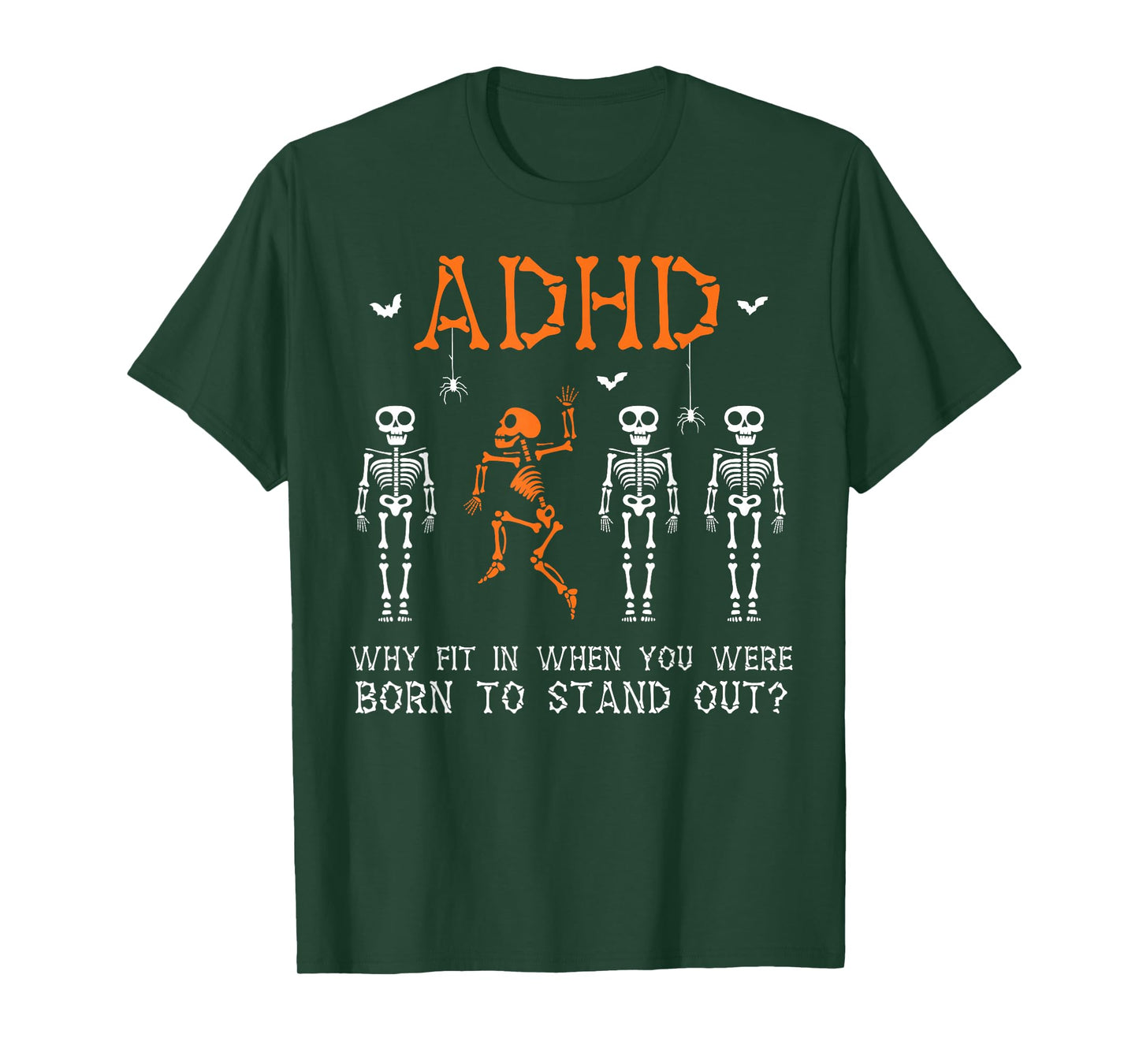ADHD Halloween Skeleton Graphic Design for Spooky Season Fun T-Shirt